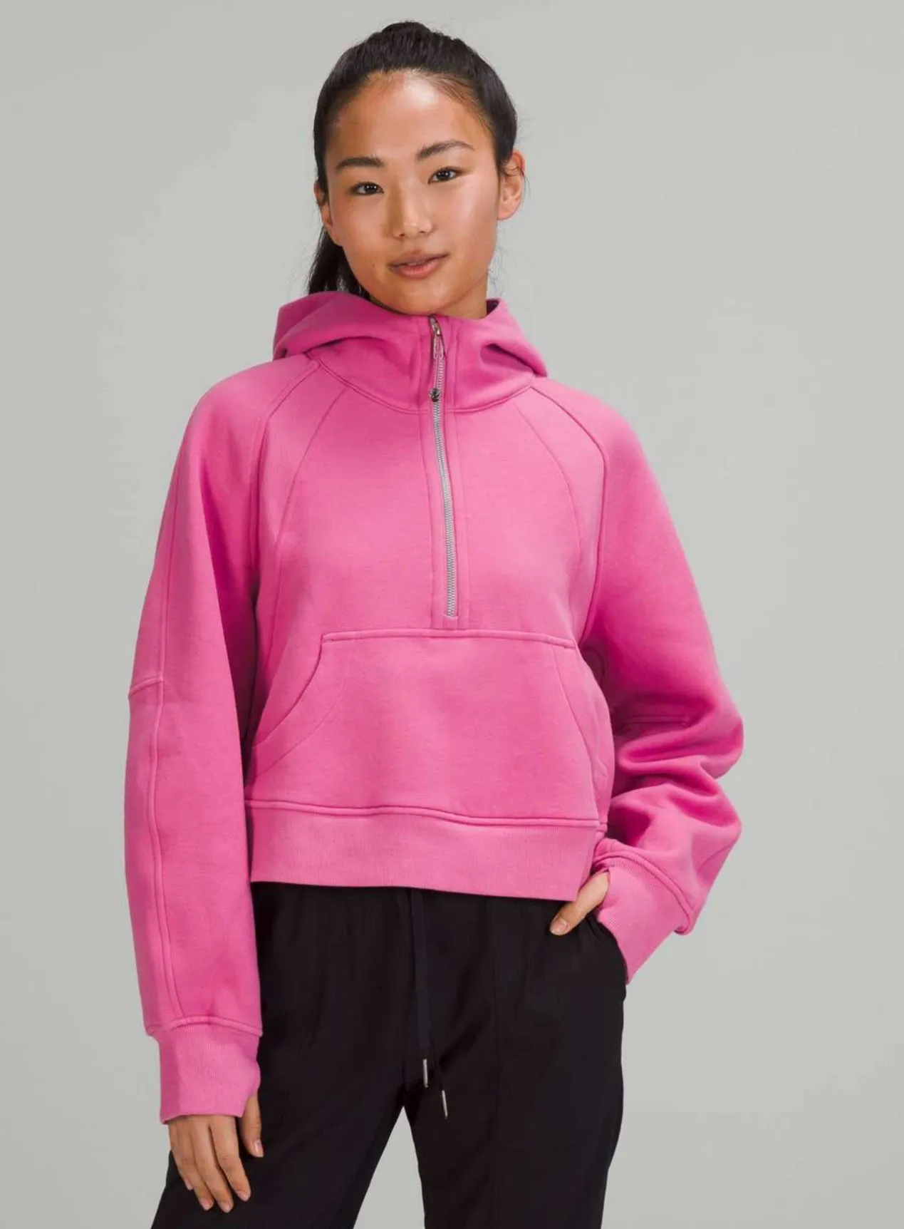 Product image for Lululemon Scuba Oversized Half-Zip Hoodie Pink Blossom