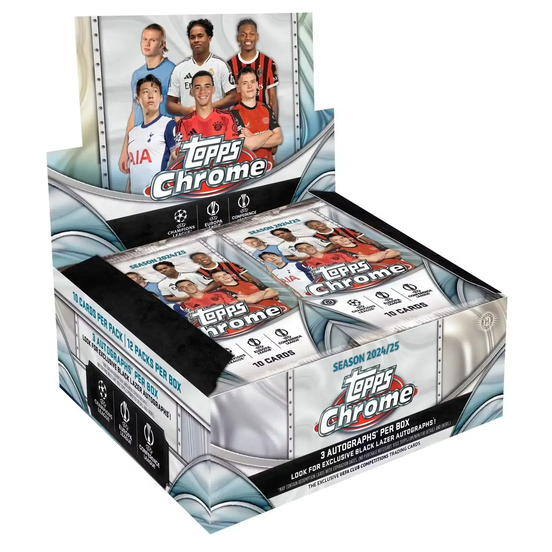 Product image for 2024-25 Topps Chrome UEFA Club Competitions Soccer Jumbo Box