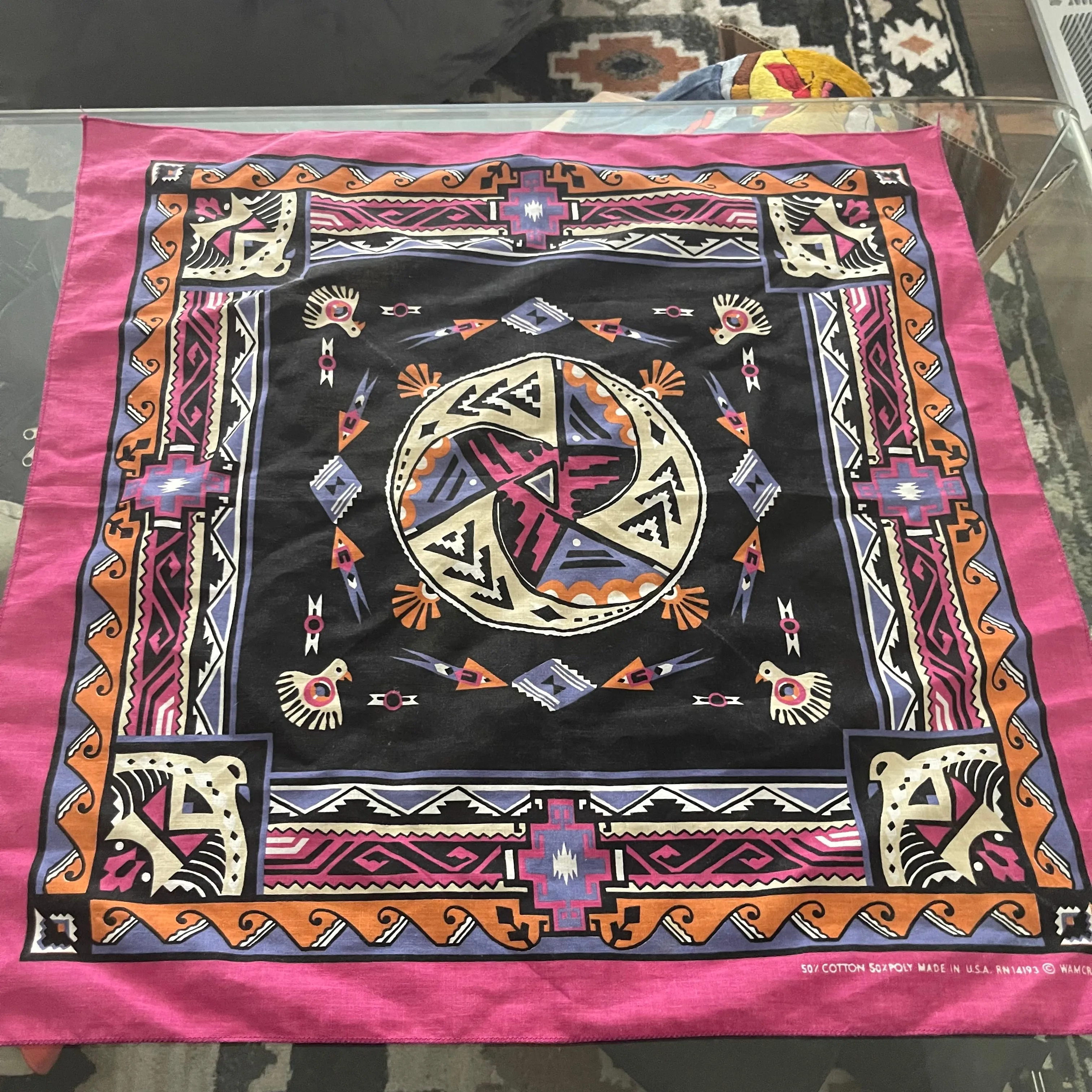 Product image for Vintage 90s Pink Western Bandana