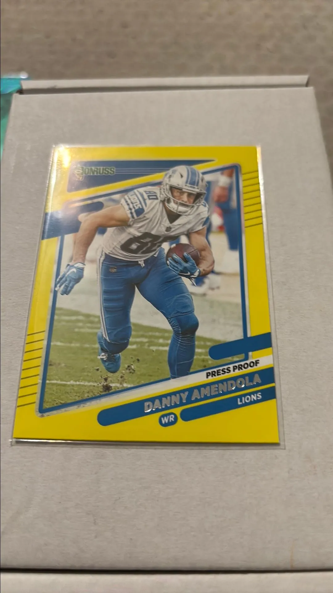 Product image for Danny Amendola 2021 Donruss yellow press proof lions