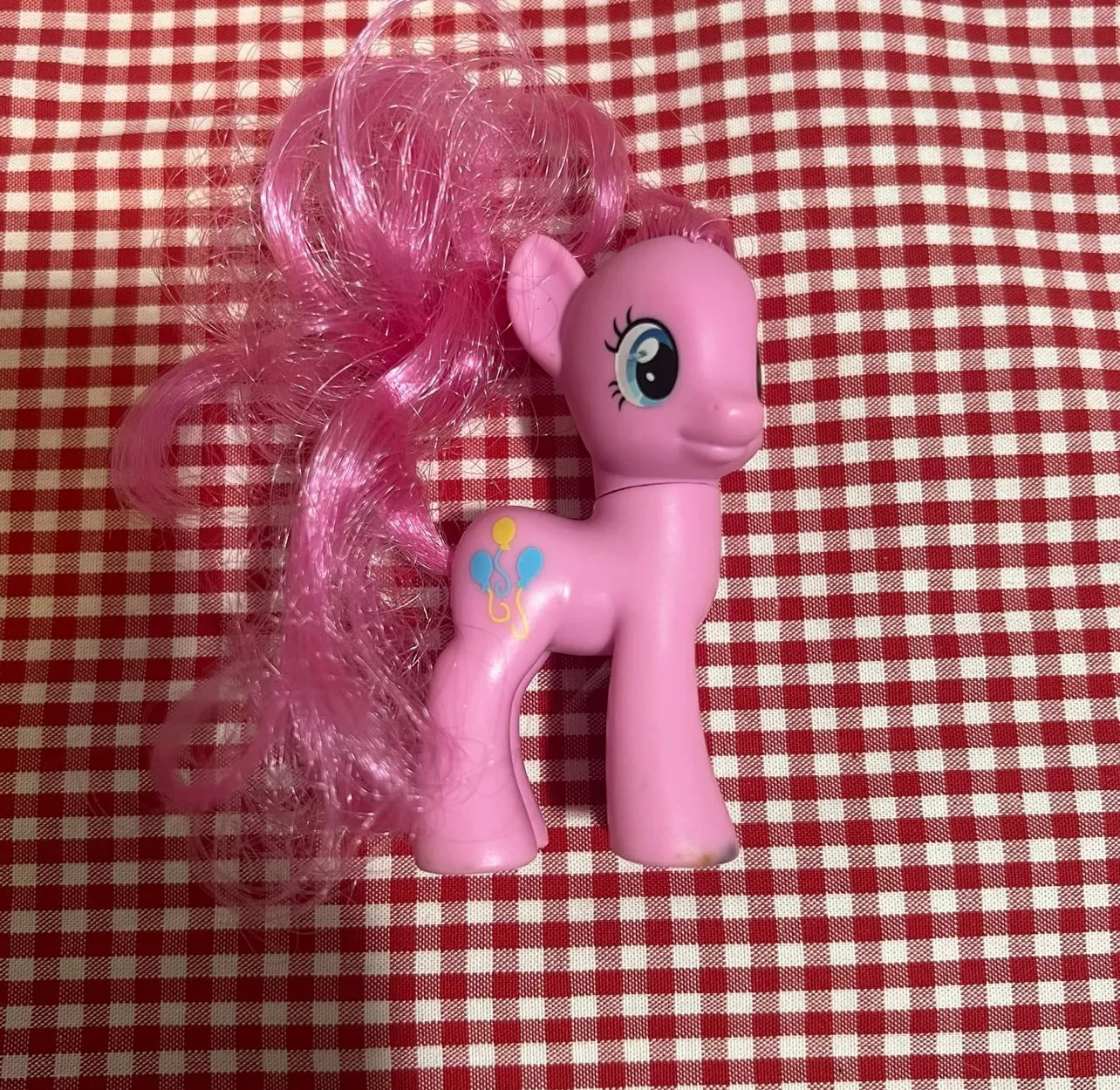 Product image for My Little Pony Pinkie Pie G4 Brushable Figure Balloons MLP 2010 3" Hasbro