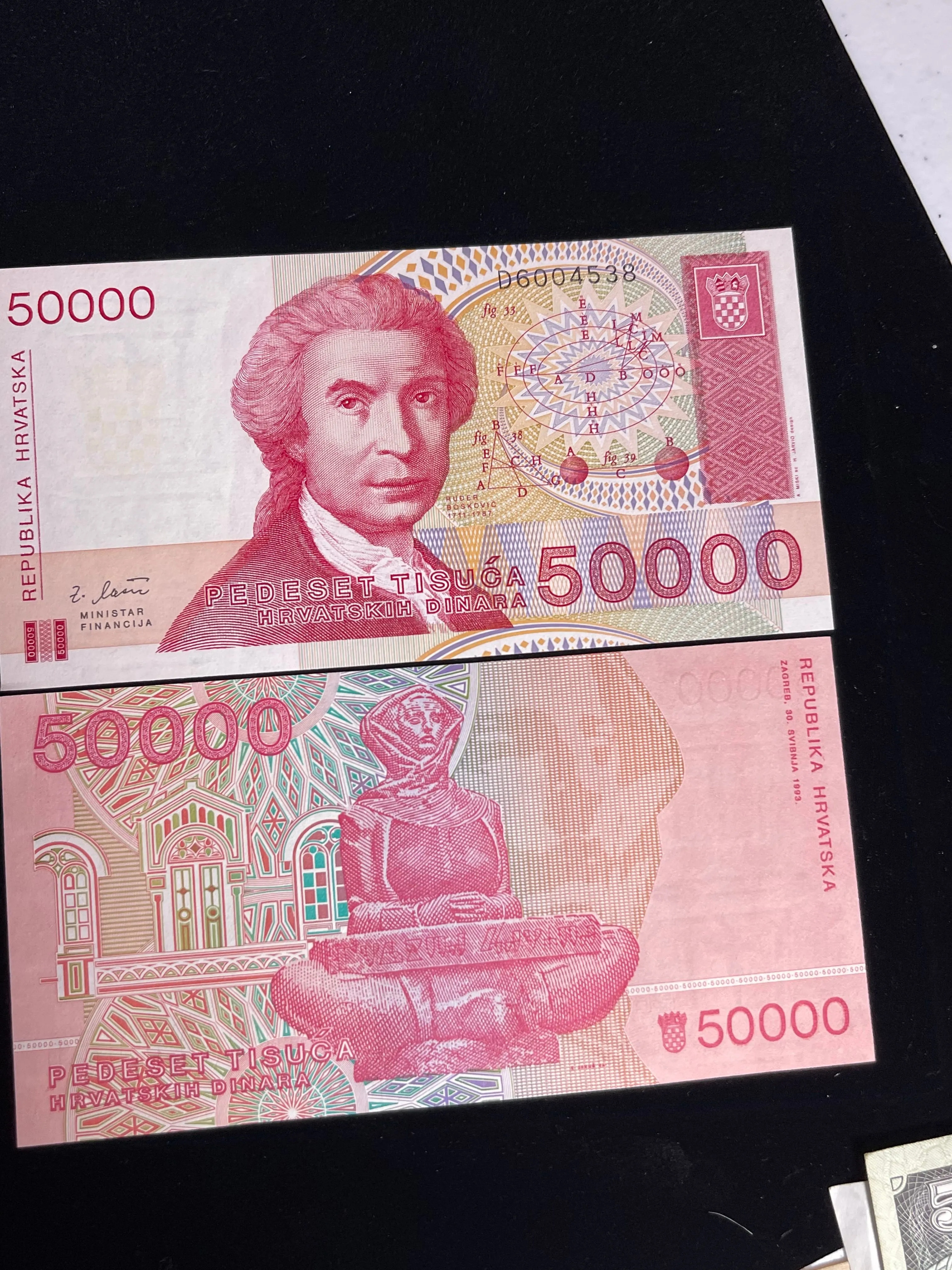 Product image for Banknote, Croatia, 50,000 Dinara, 1993, 1993-05-30, UNC(65-70)