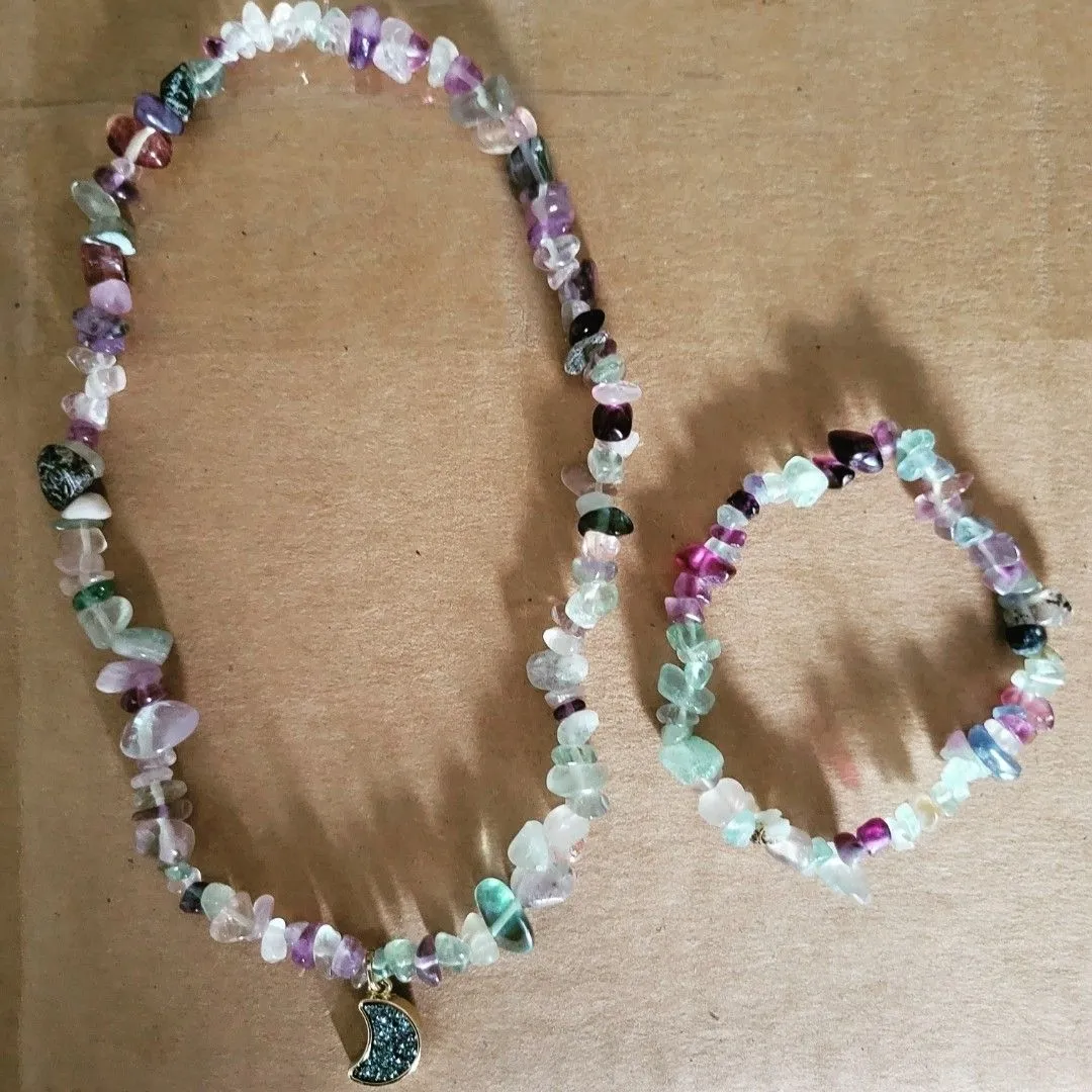 Product image for Moon Choker Necklace & Bracelet Jewlery set