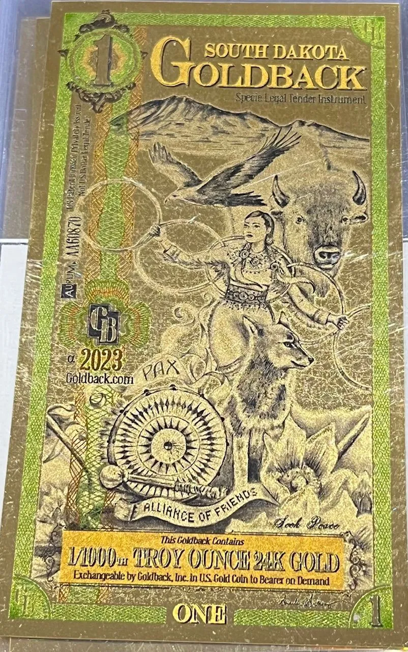 Product image for _2023 South Dakota 1 Goldback (Alpha)