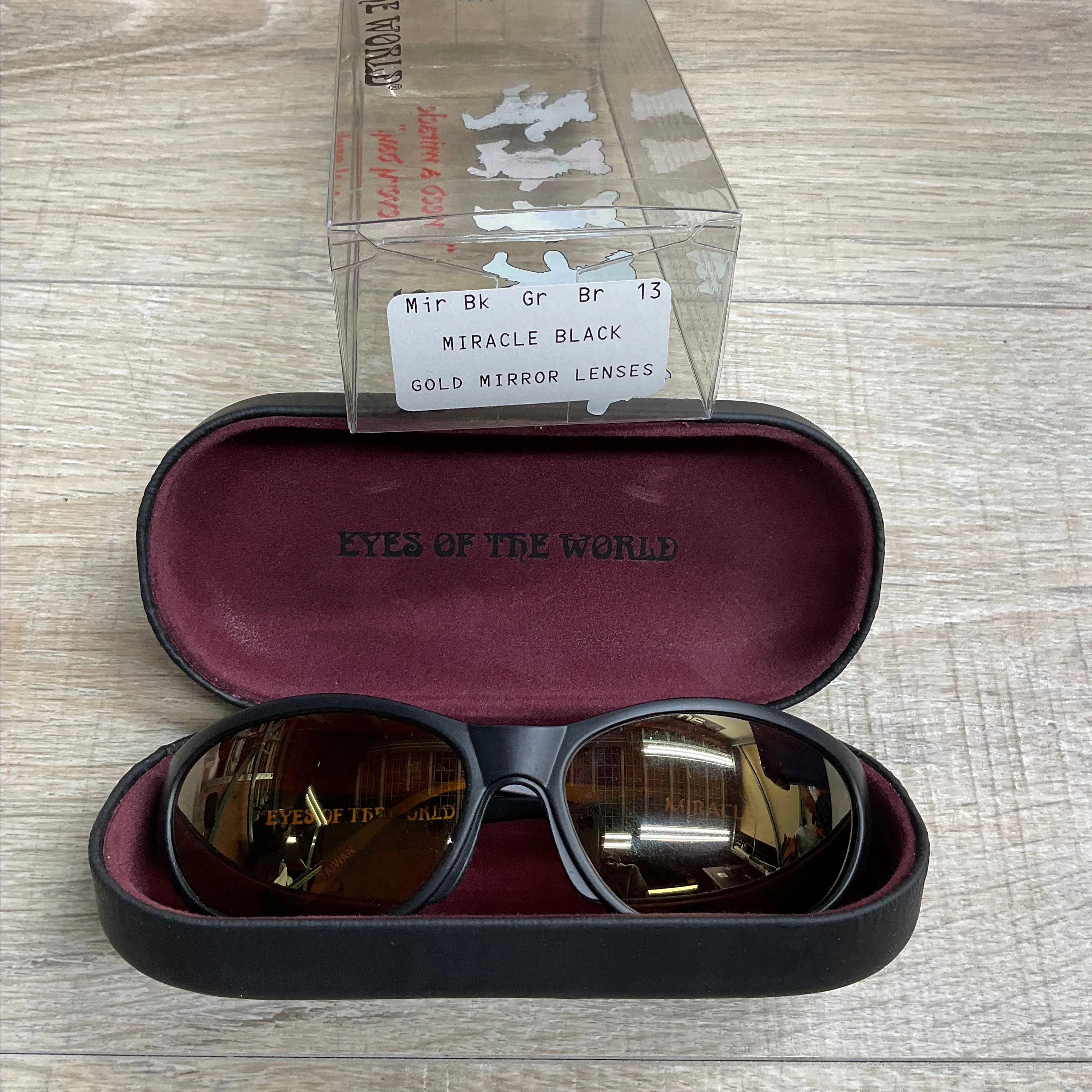 Vintage 1995 Miracle Black Gold Mirror Lenses Eyes of The World