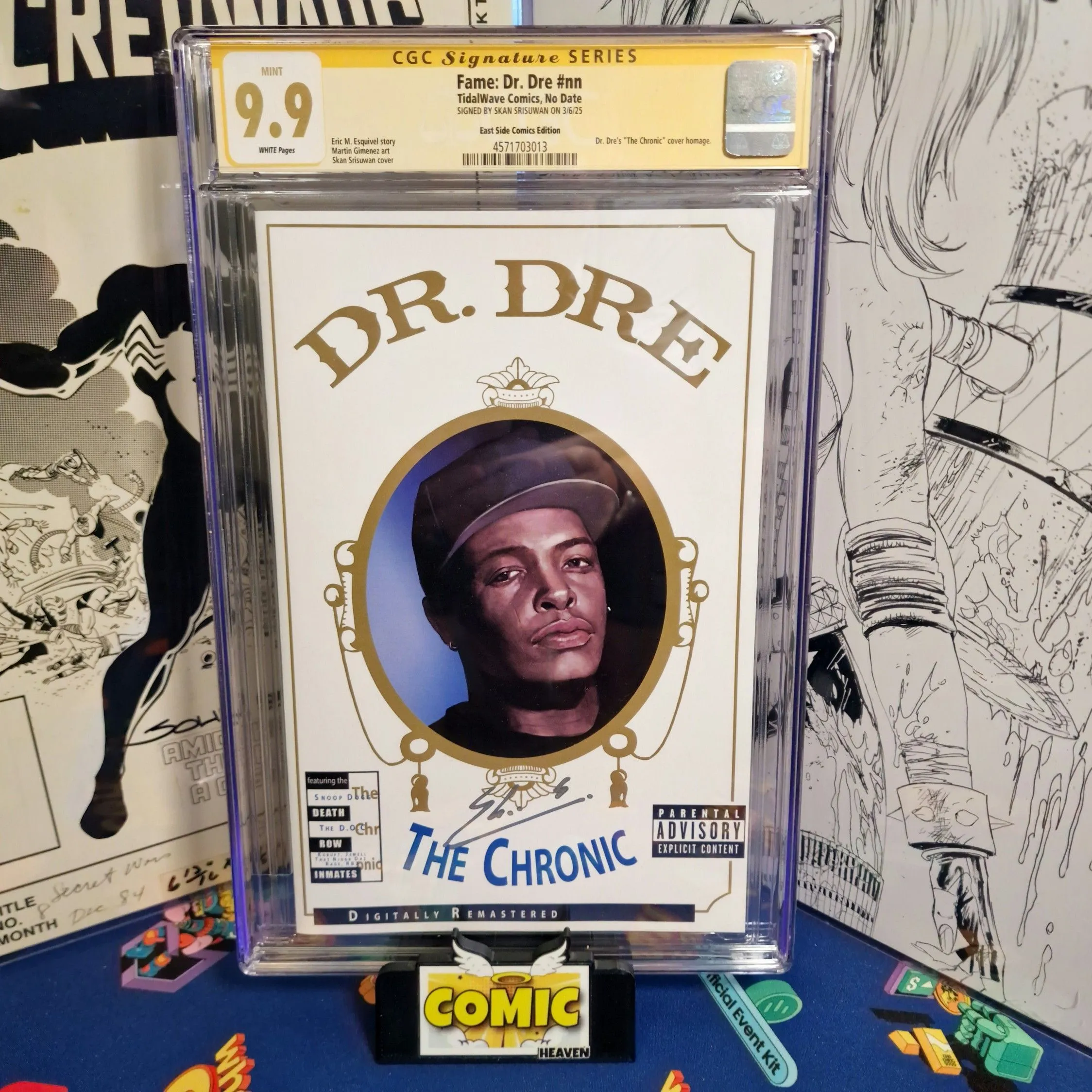 Product image for CGC Fame Dr Dre nn CGC SS 9.9 The Chronic cover homage NOT 9.8 Signed Skan Srisuwan 