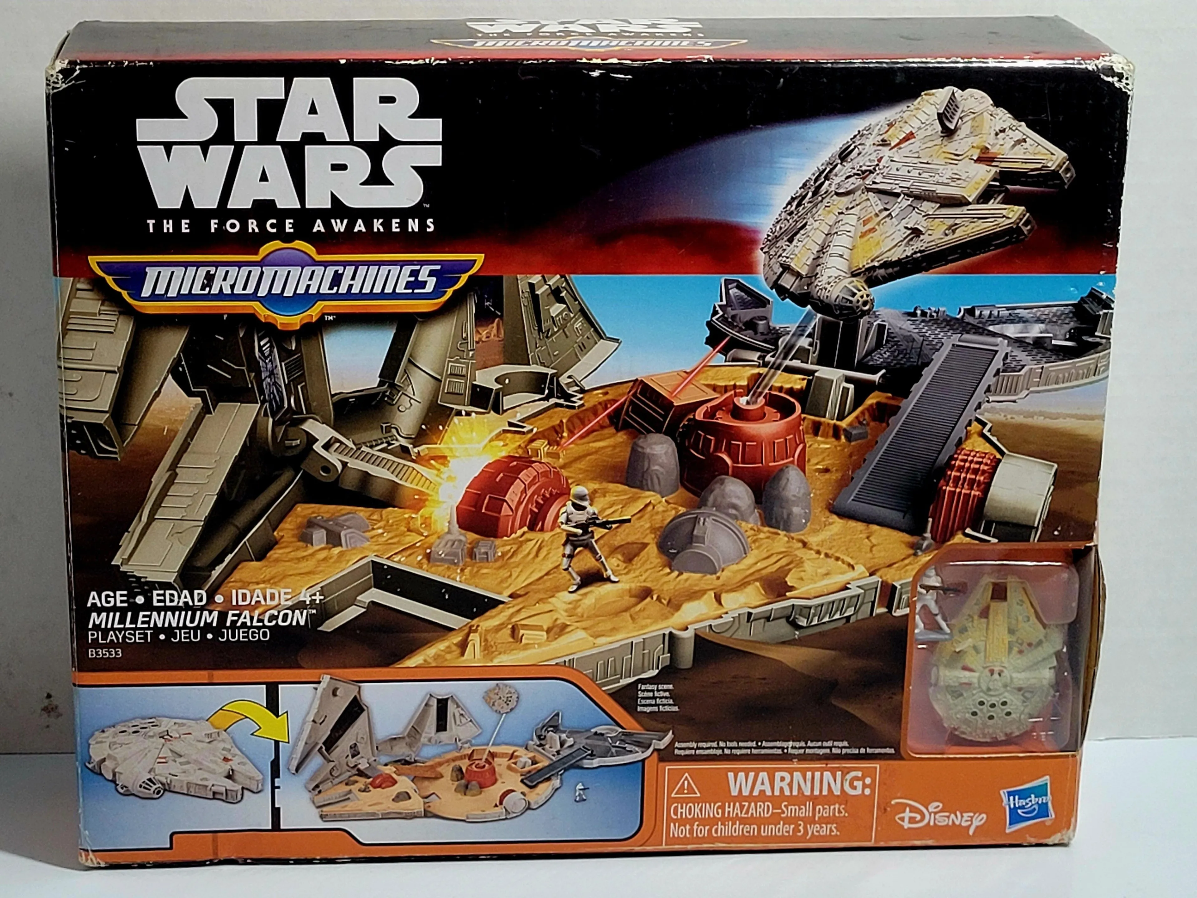 Product image for STAR WARS The Force Awakens Micro Machines Millennium Falcon AUSTRALIAN VERSION Open Box. Includes P