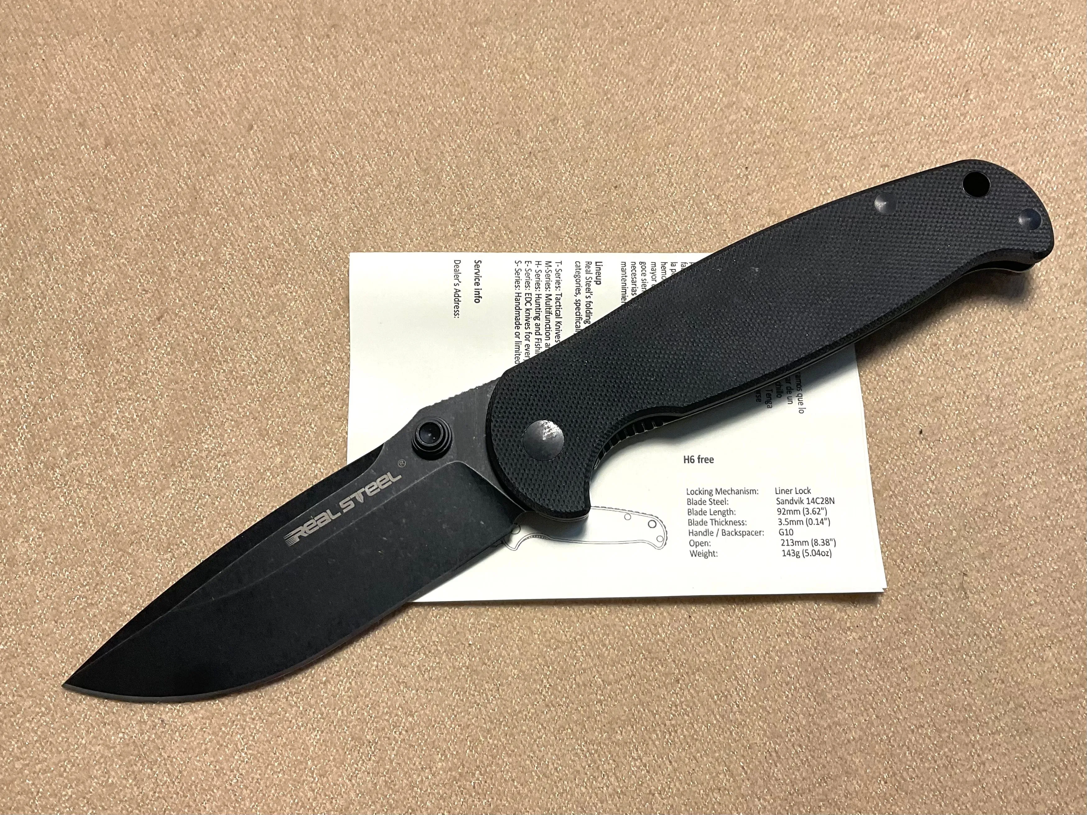 Product image for Real Steel Knives H6 Free Black  #7622