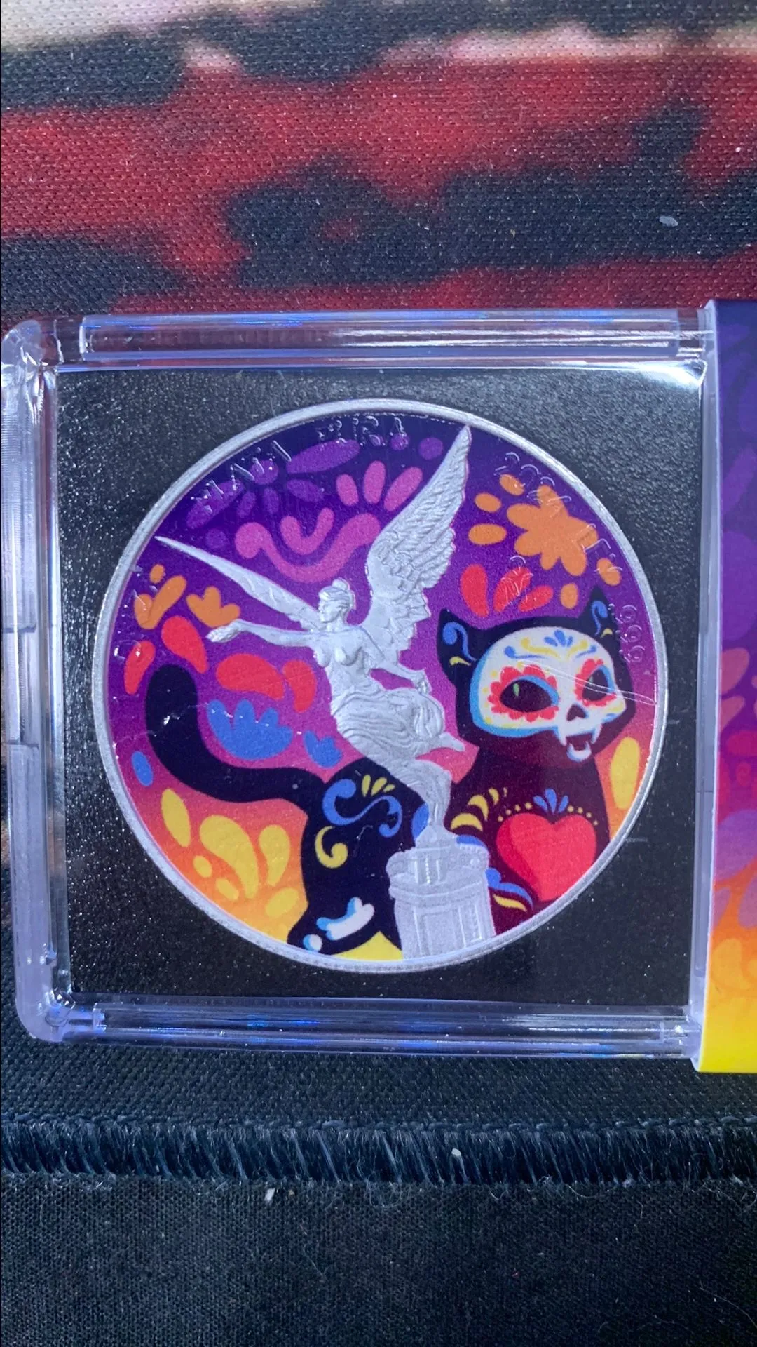 Product image for ONLY 250 MINTED! 2024 1 oz Mexico Libertad EL GATO DE LOS MUERTOS Edition .999 Silver Colorized