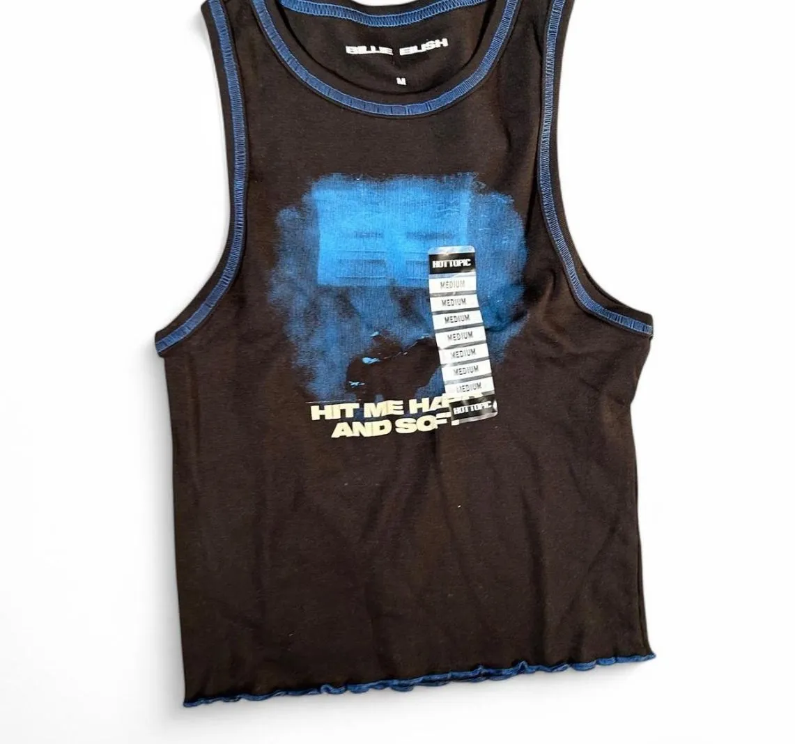 Product image for Billie Eilish CONTRAST STITCH COVER CROP TANK