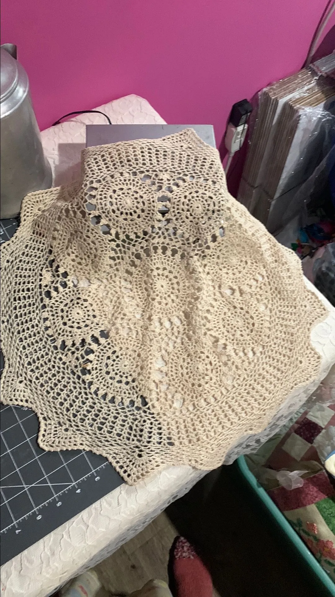 Product image for Crocheted Ecru Doily