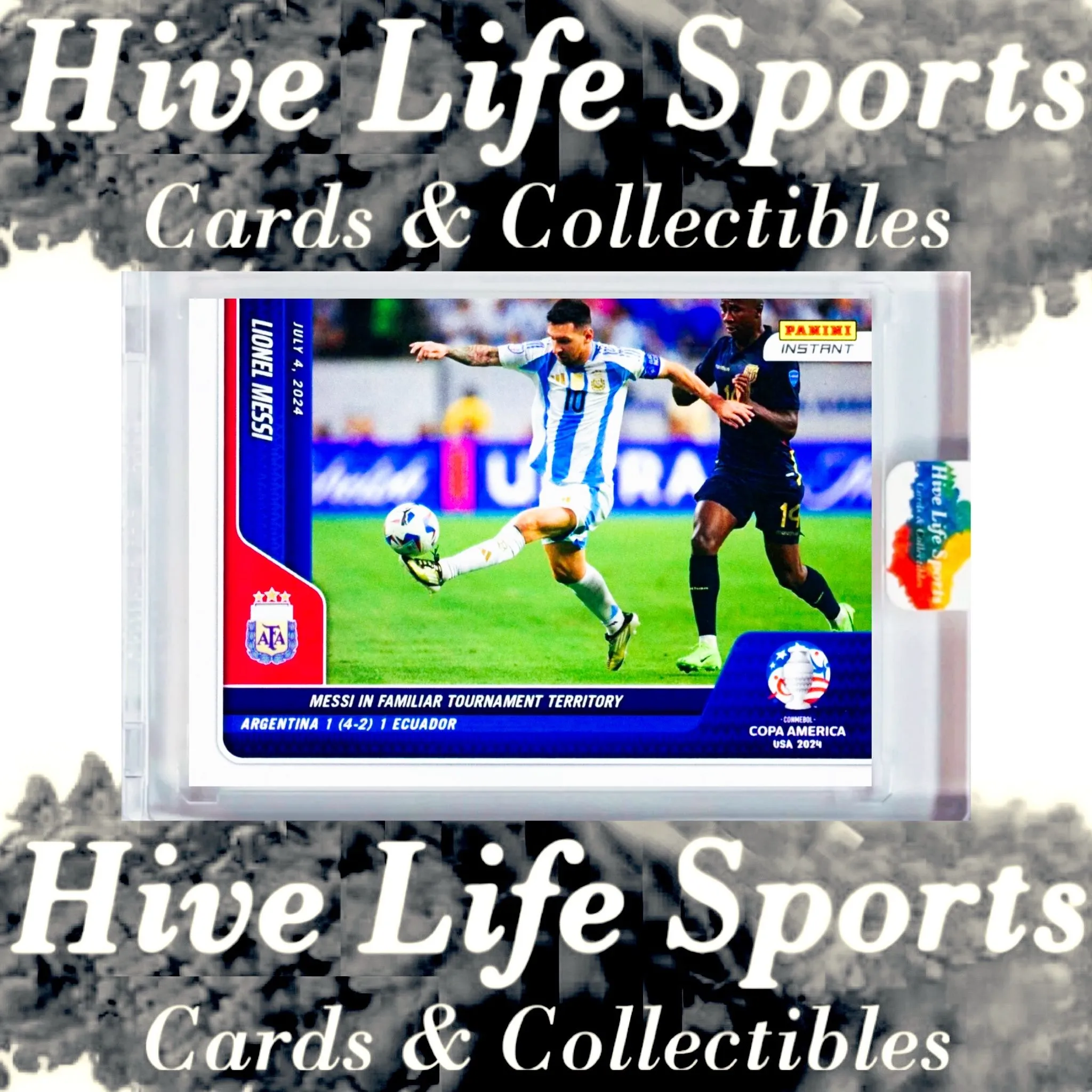 Product image for Lionel Messi 2024 Panini Instant Copa America /2406 #31 Argentina w/ HLS One Touch