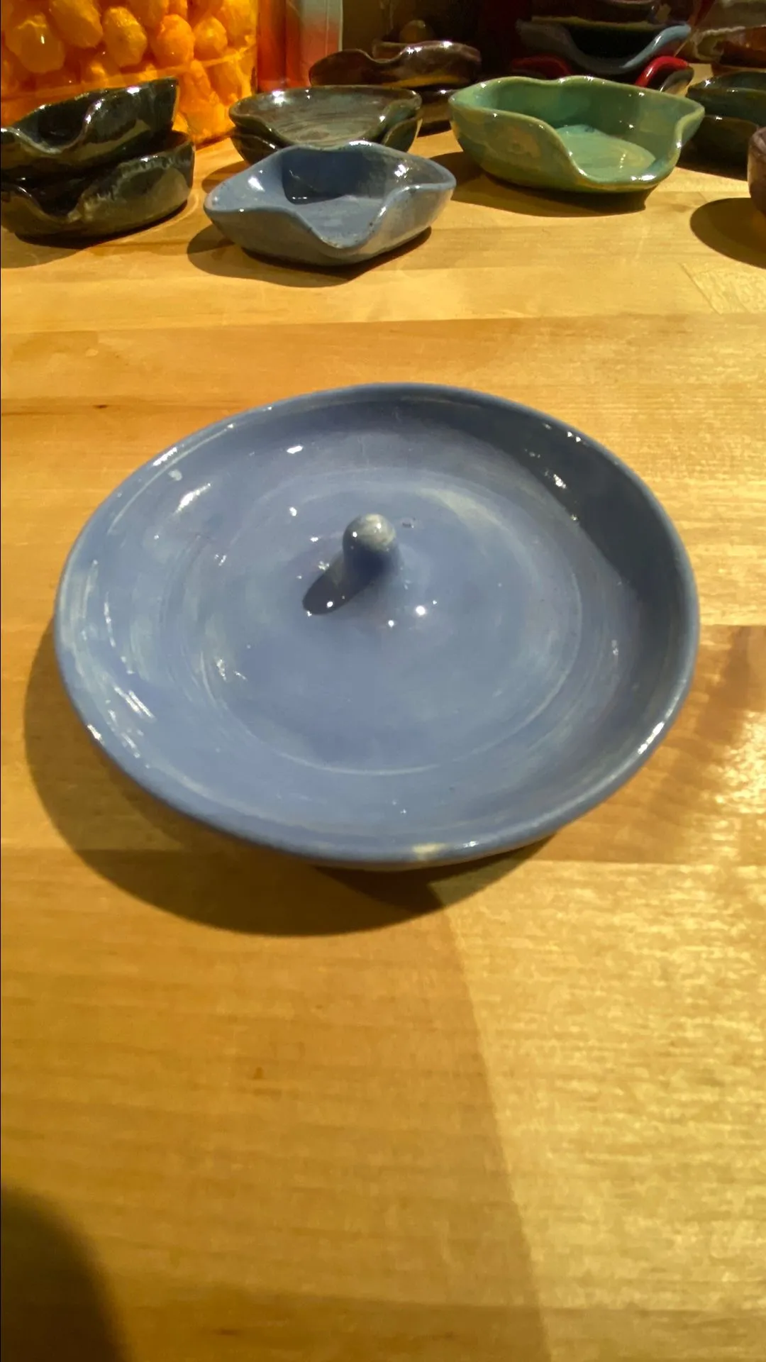 Product image for Round Whatnot Ring Dish Valet Organizer with Spire - Blue/Purple