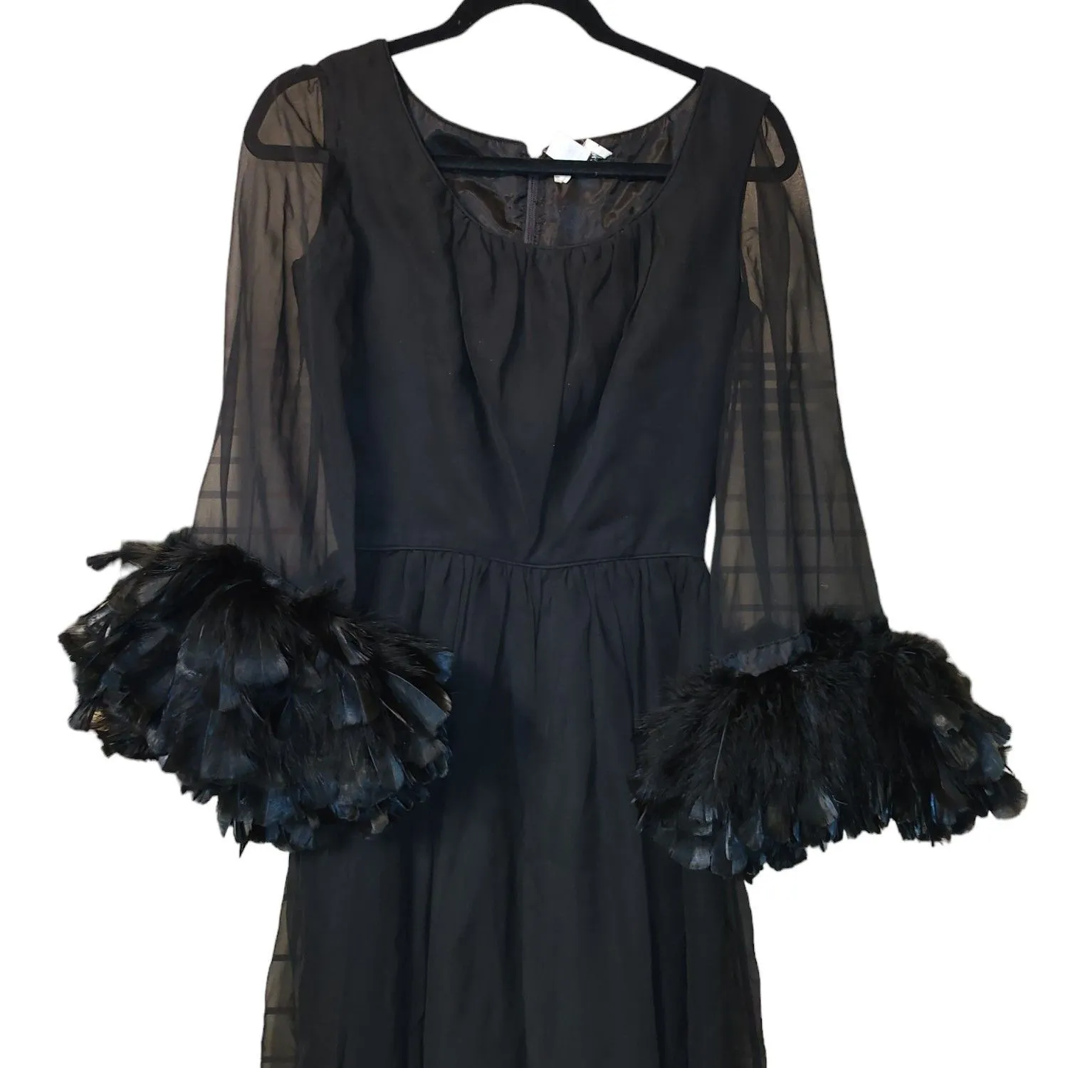 Product image for Emma Domb Hostess Palazzo Pants Marabou Feathers