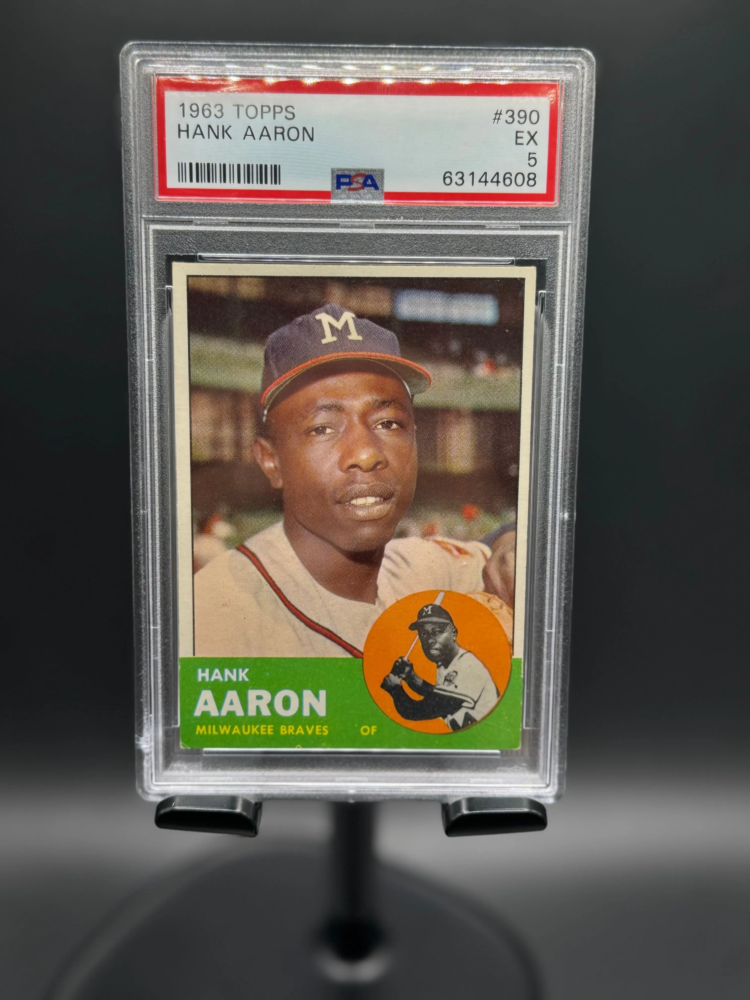 Product image for 1963 Topps Hank Aaron 390  PSA EX 5