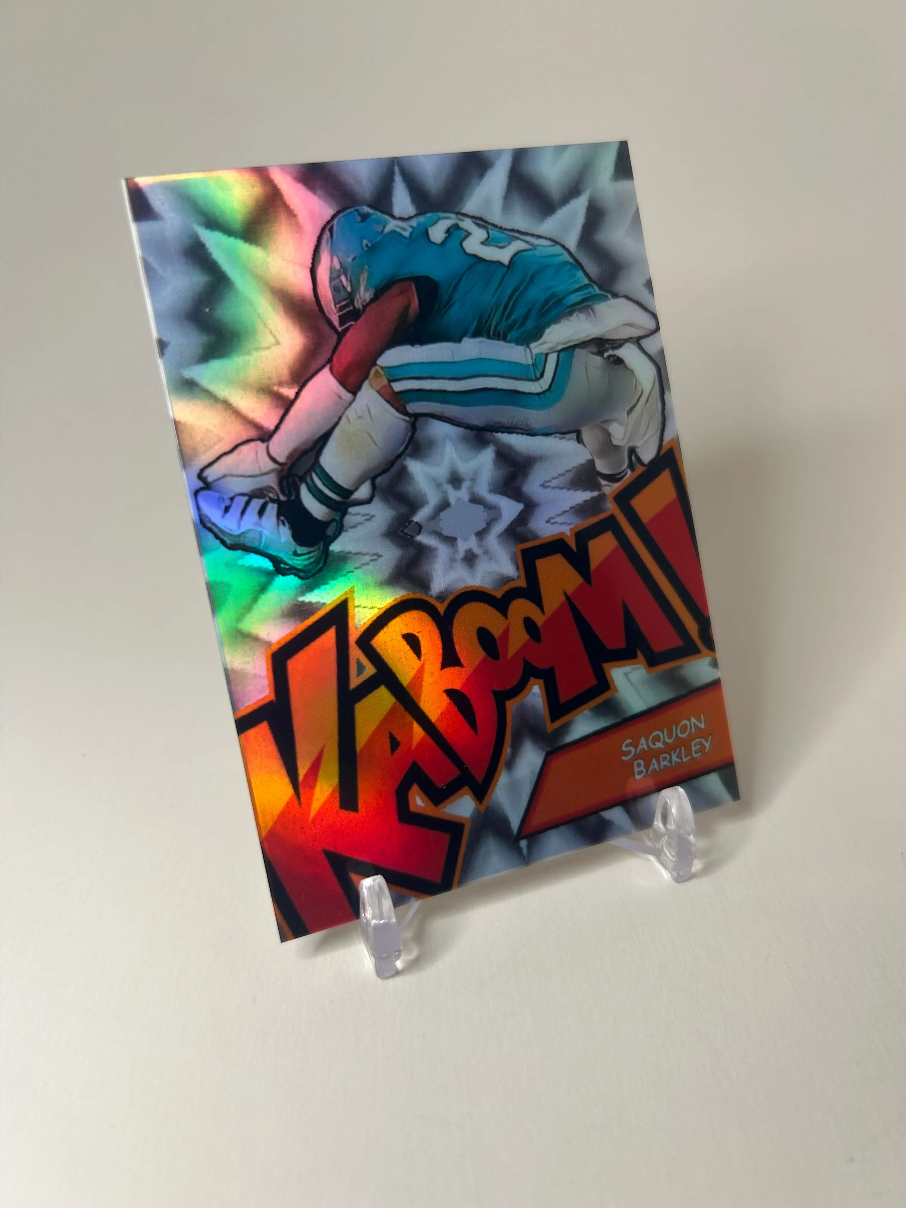 NEW* Saquon Barkley 'Reverse Hurdle' Kaboom Silver Holo SSP Custom Card   Whatnot: Shop, Sell, Connect
