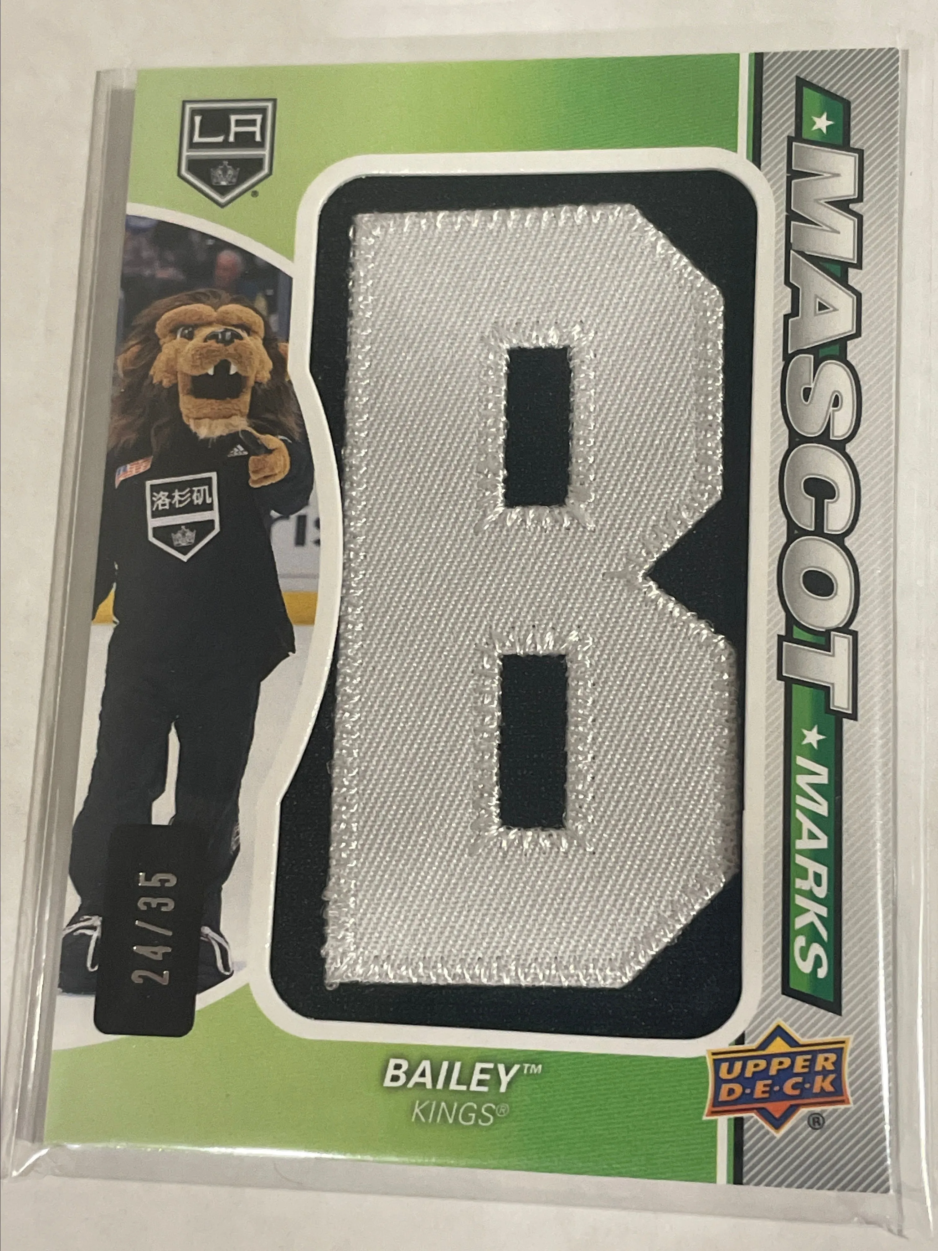 Product image for Bailey Mascot Mark 2022-23 SP Game Used Los Angeles Kings (MM-LAK)