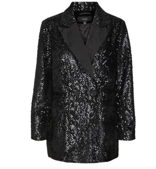 Product image for SIze 20W NWT Vero Moda Revolve Oversized Black Sequin Blazer
