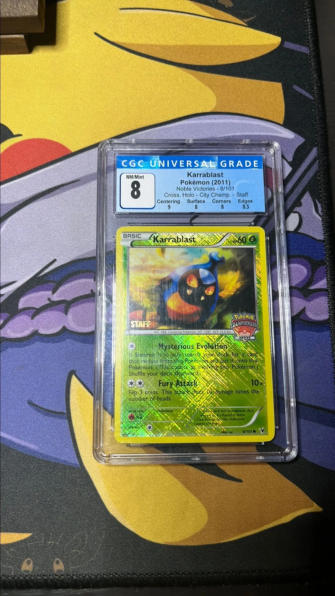 Product image for Karrablast, STAFF Cross Holo (2011) / CGC 8 w/ Subgrades