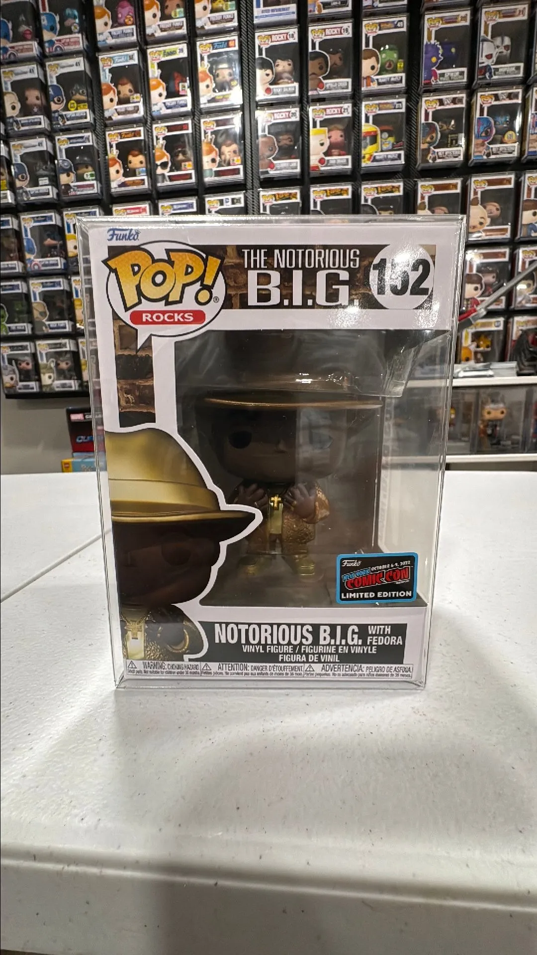 Product image for Notorious B.I.G. with Fedora (Gold Glitter Suit) | NYCC 2022