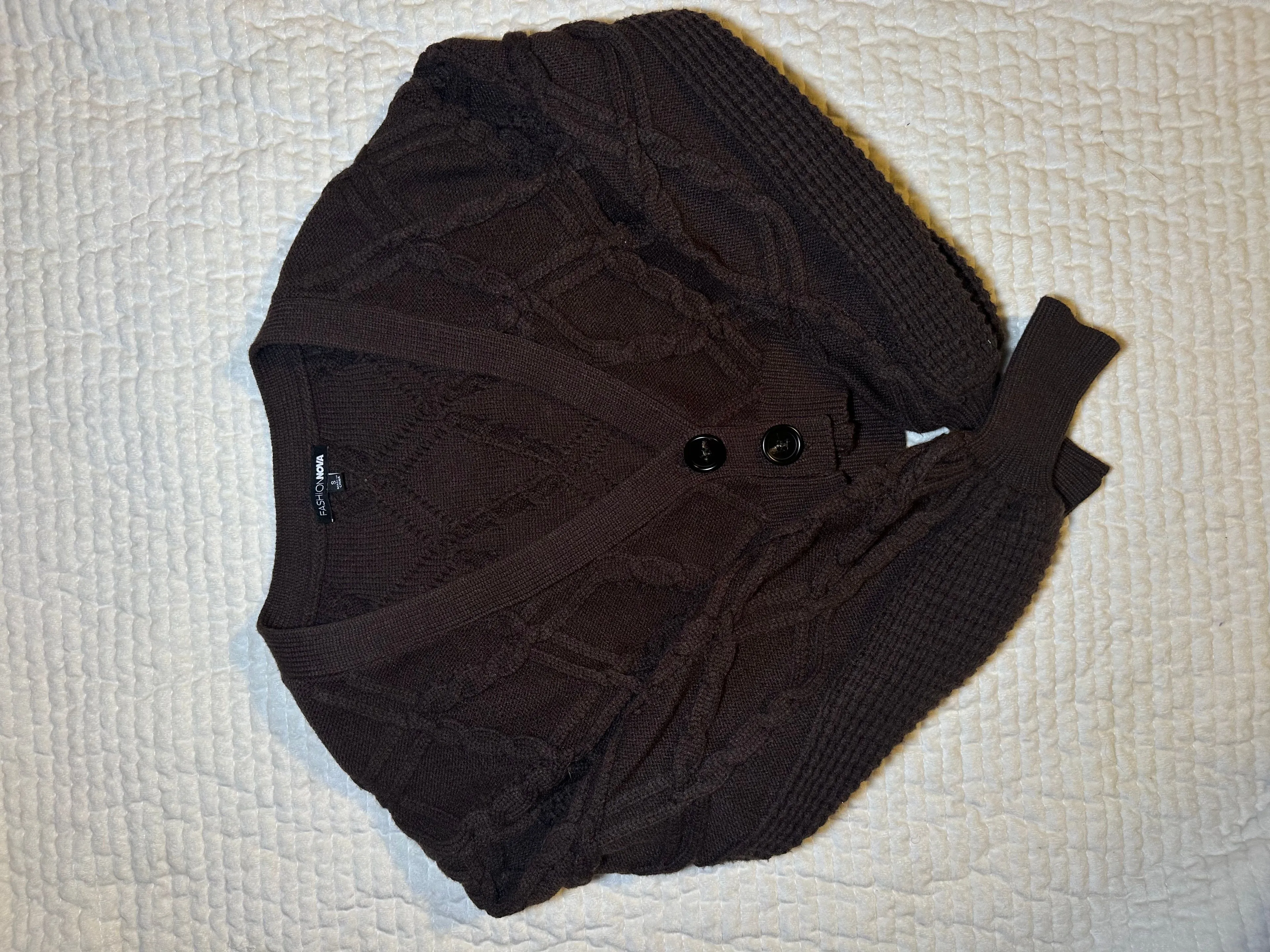 Product image for Brown knit sweater cardigan size small