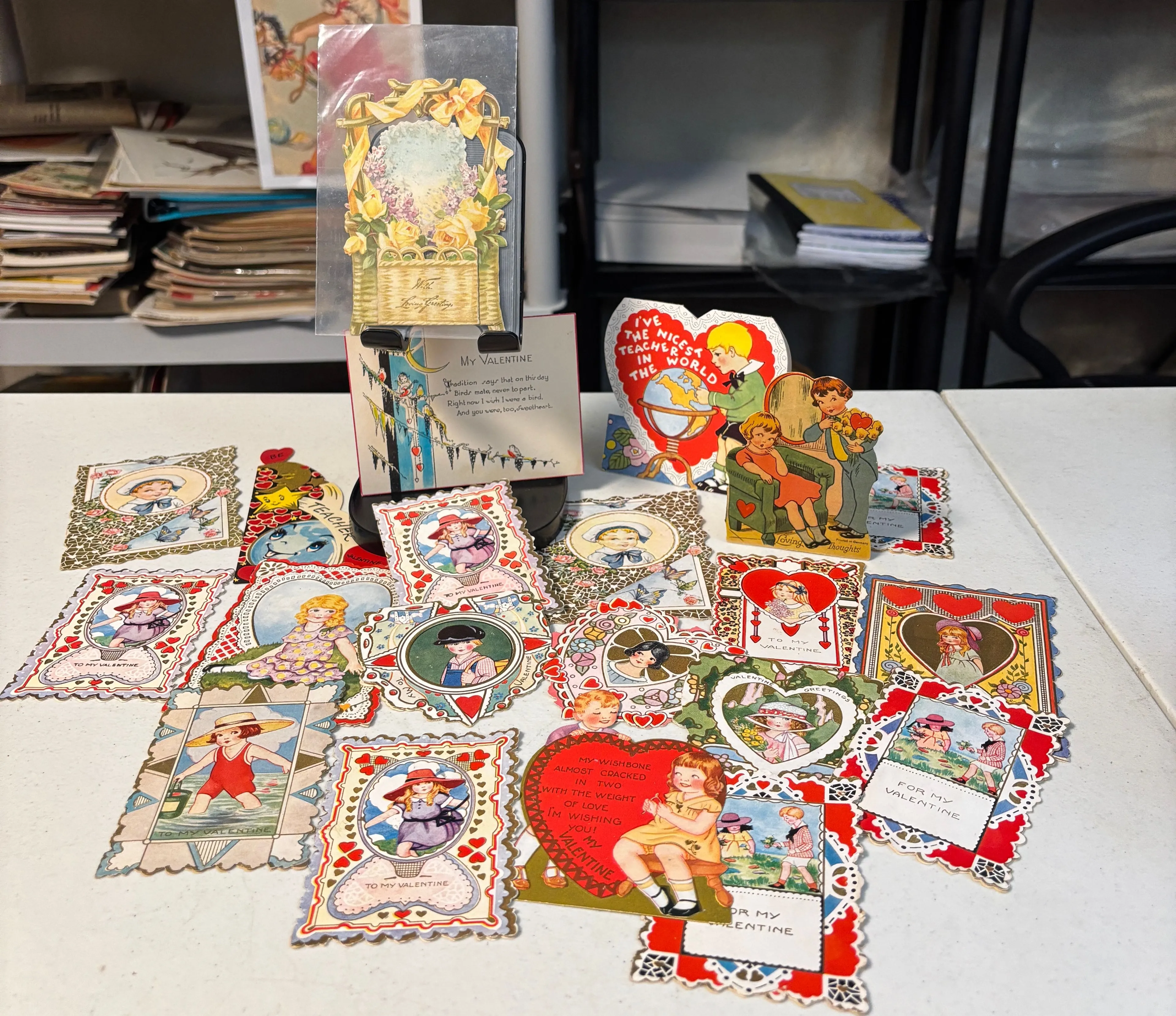 Product image for 0Q. Fantastic Old Old Valentines * Sweetest ! Mostly Antique Whitney Made * Just New to Inventory!