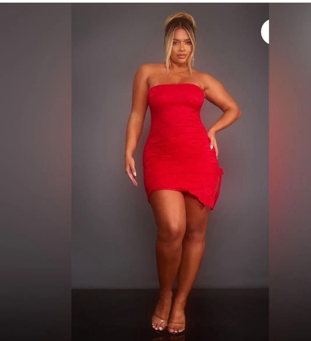 long red dress silk Red satin dress with off the shoulder and high slit