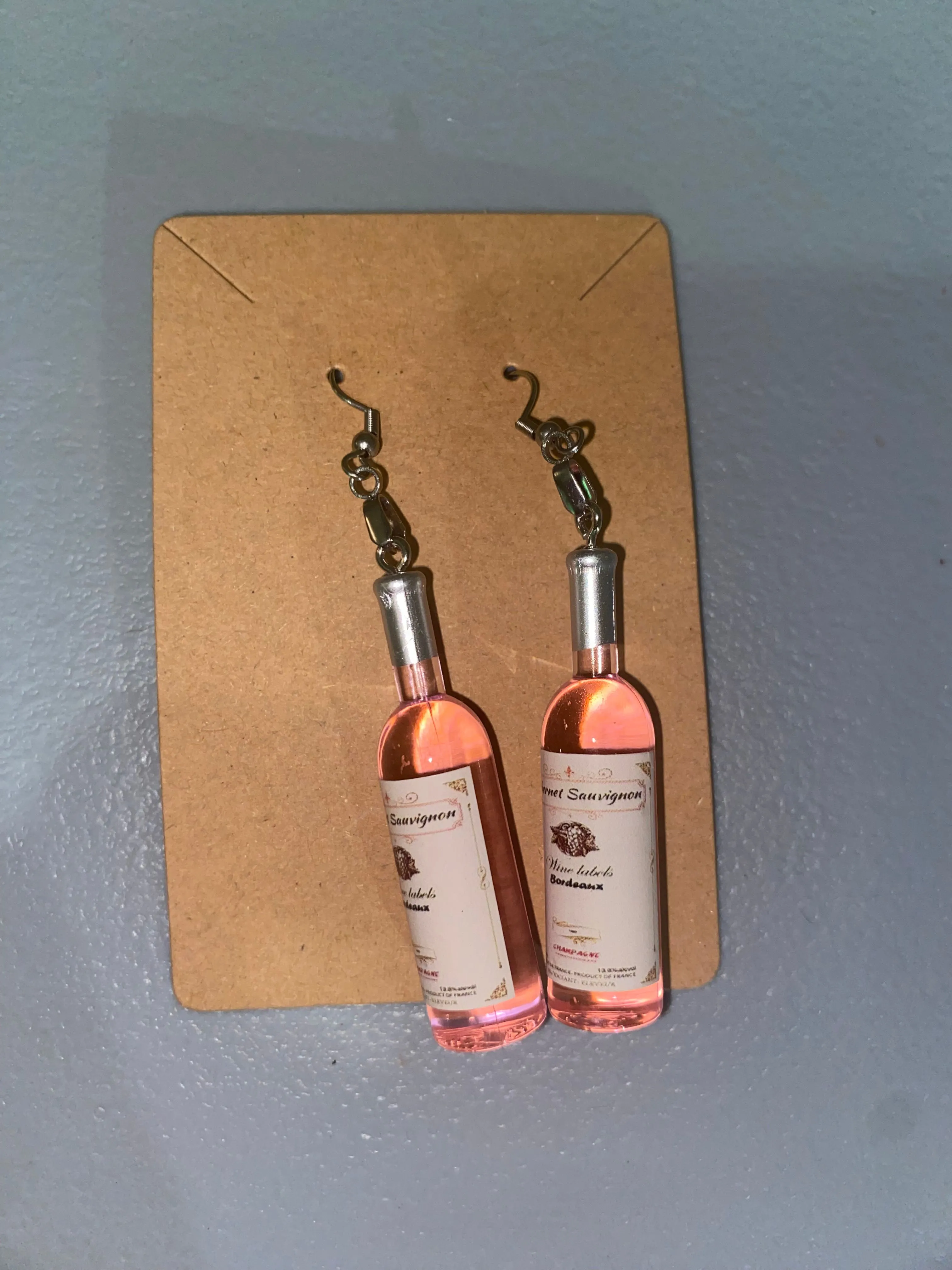 Product image for Wine Bottle Earrings Pink