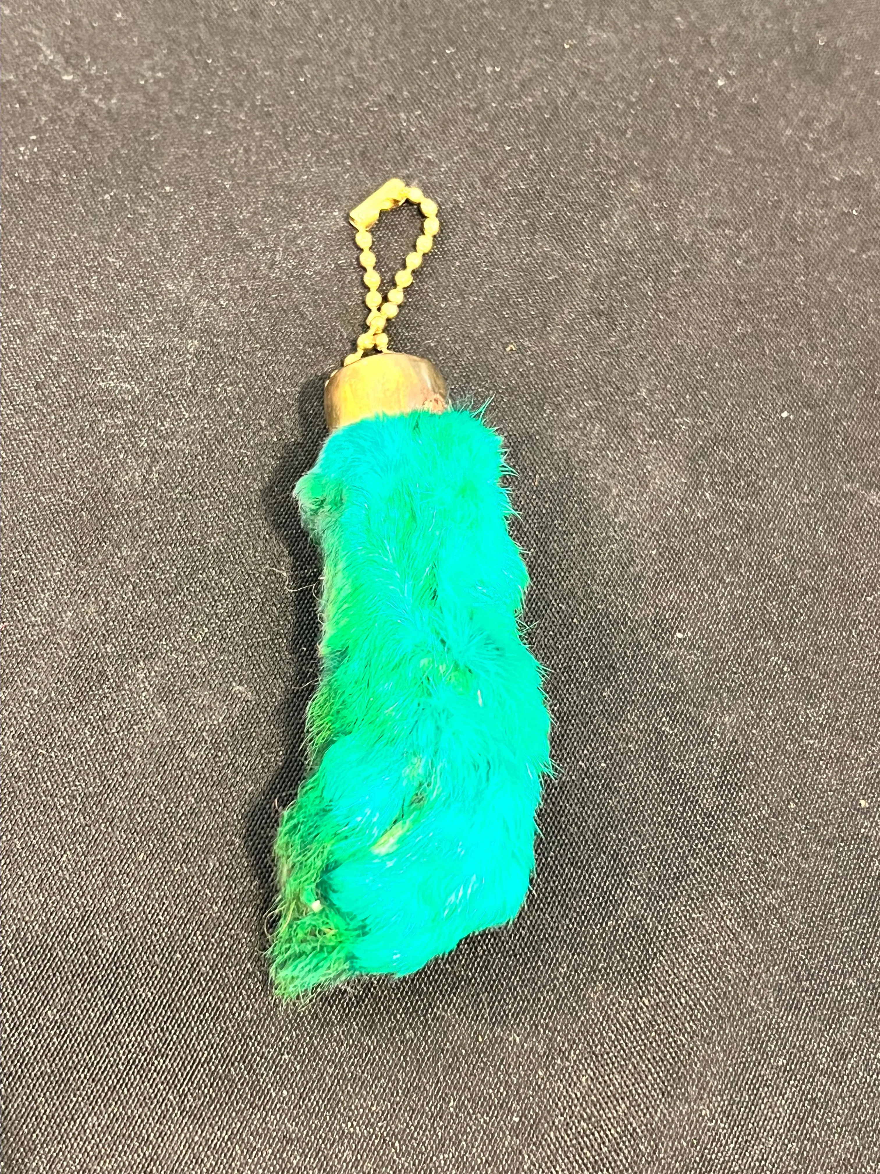 Product image for Green lucky rabbit foot keychain