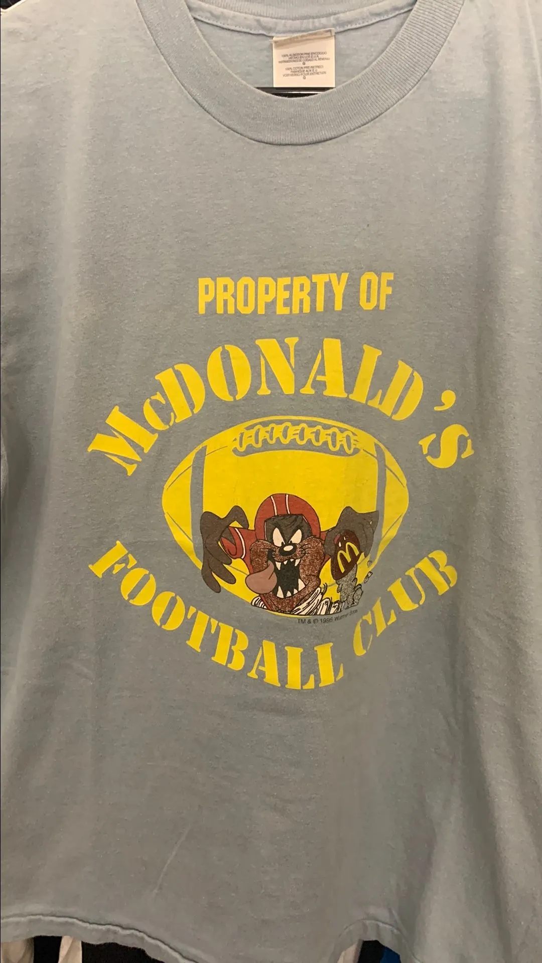Product image for Taz McDonalds 1995 Football Looney Tunes Large