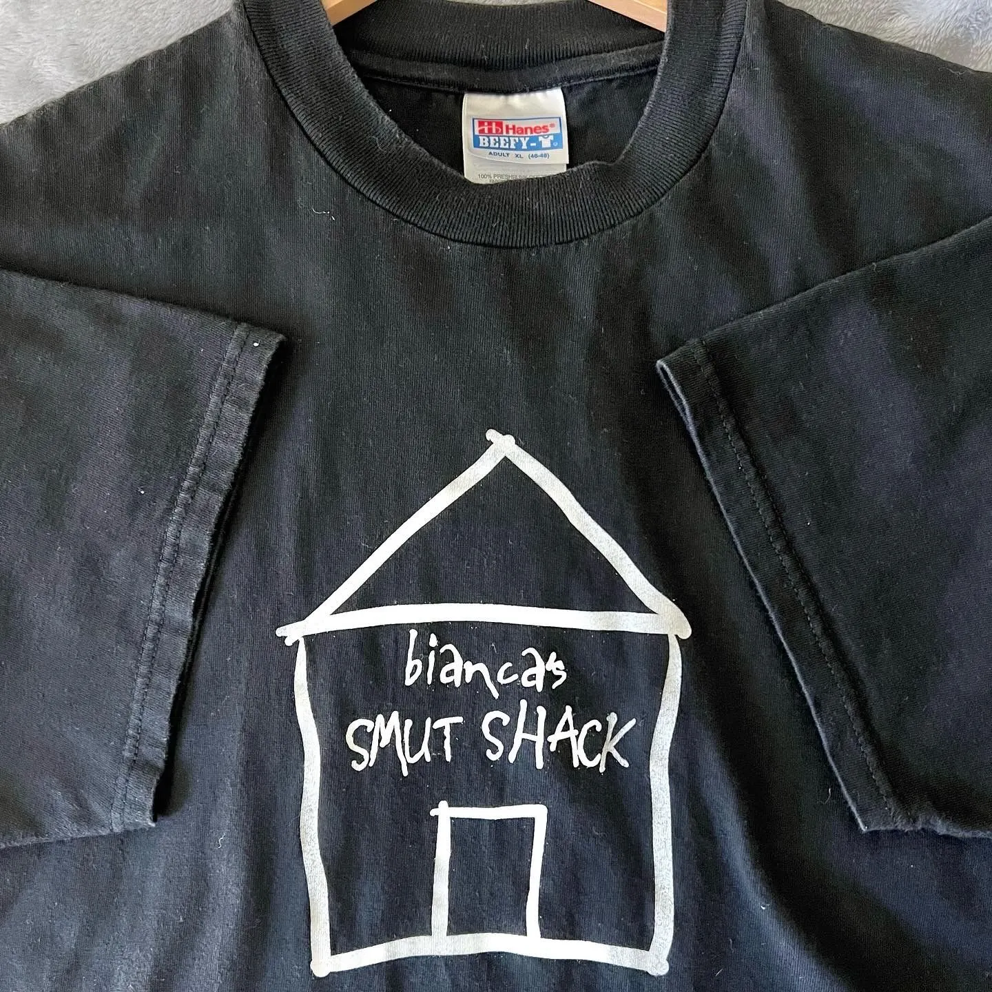 Product image for 90's Burning man festival Bianca's smut house camp site merch tee