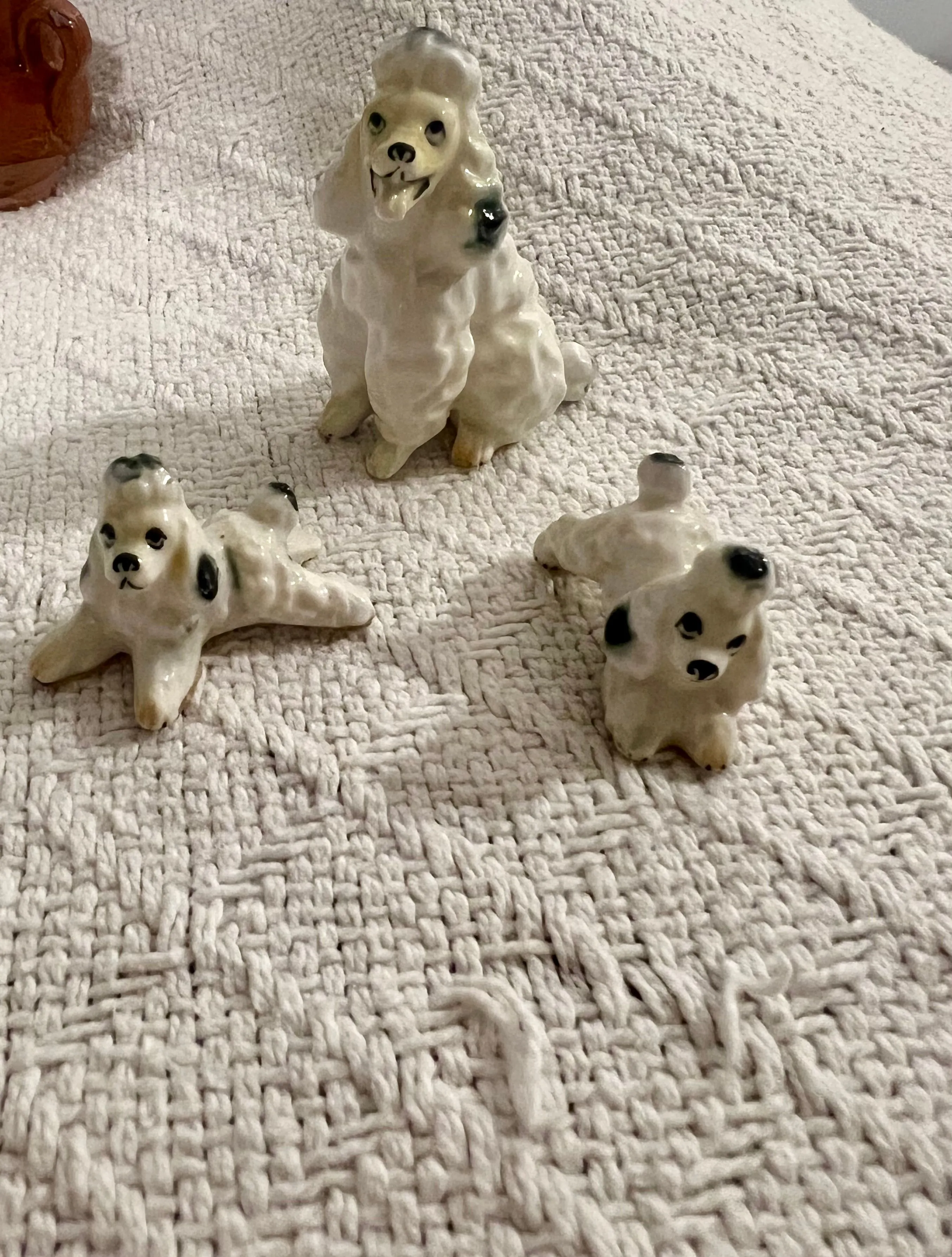 Product image for Vintage French Poodle Family Bone Chine (Japan)