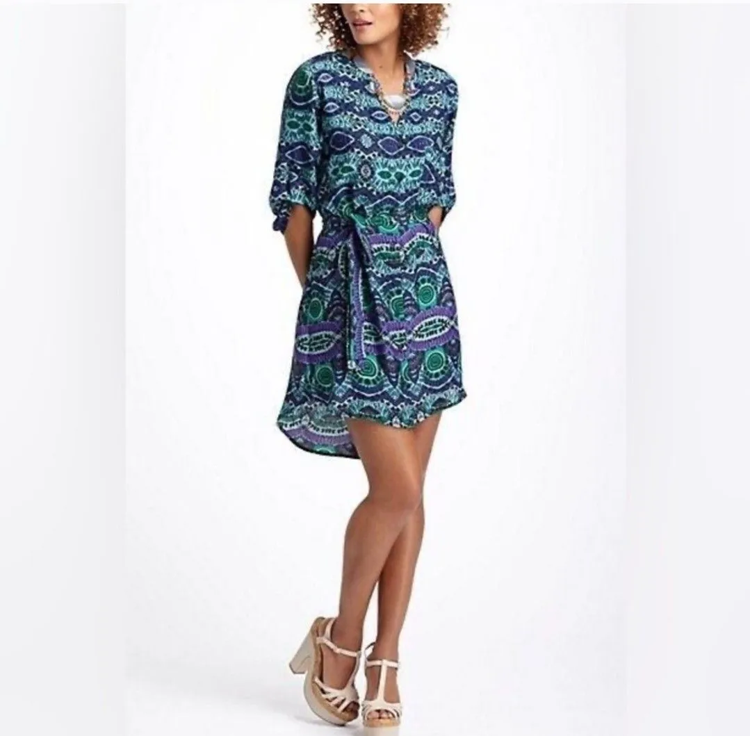 Product image for 06 - Anthropologie Maeve Evil Eye Dress Size XS Green Blue 