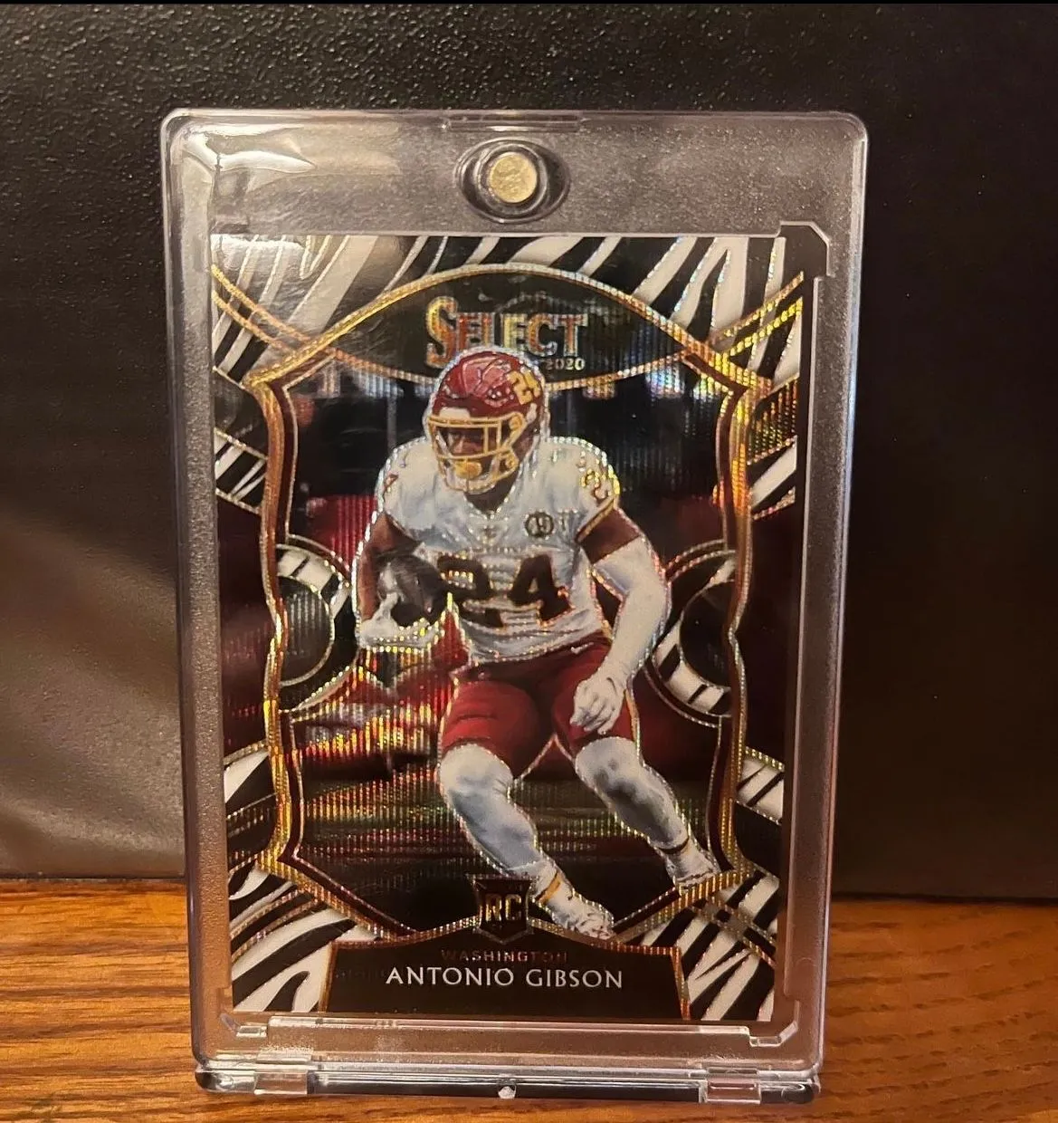 Product image for 2020 Panini Select Antonio Gibson Zebra Prizm RC - Commanders/Patriots
