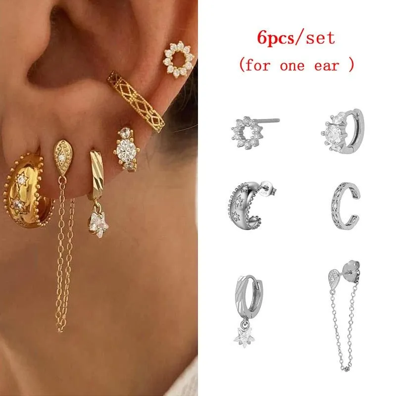 Product image for 925 Sterling Silver Trendy Earring Sets Women's Boho Cartilage Dangle Earrings Sets By North Jewelry