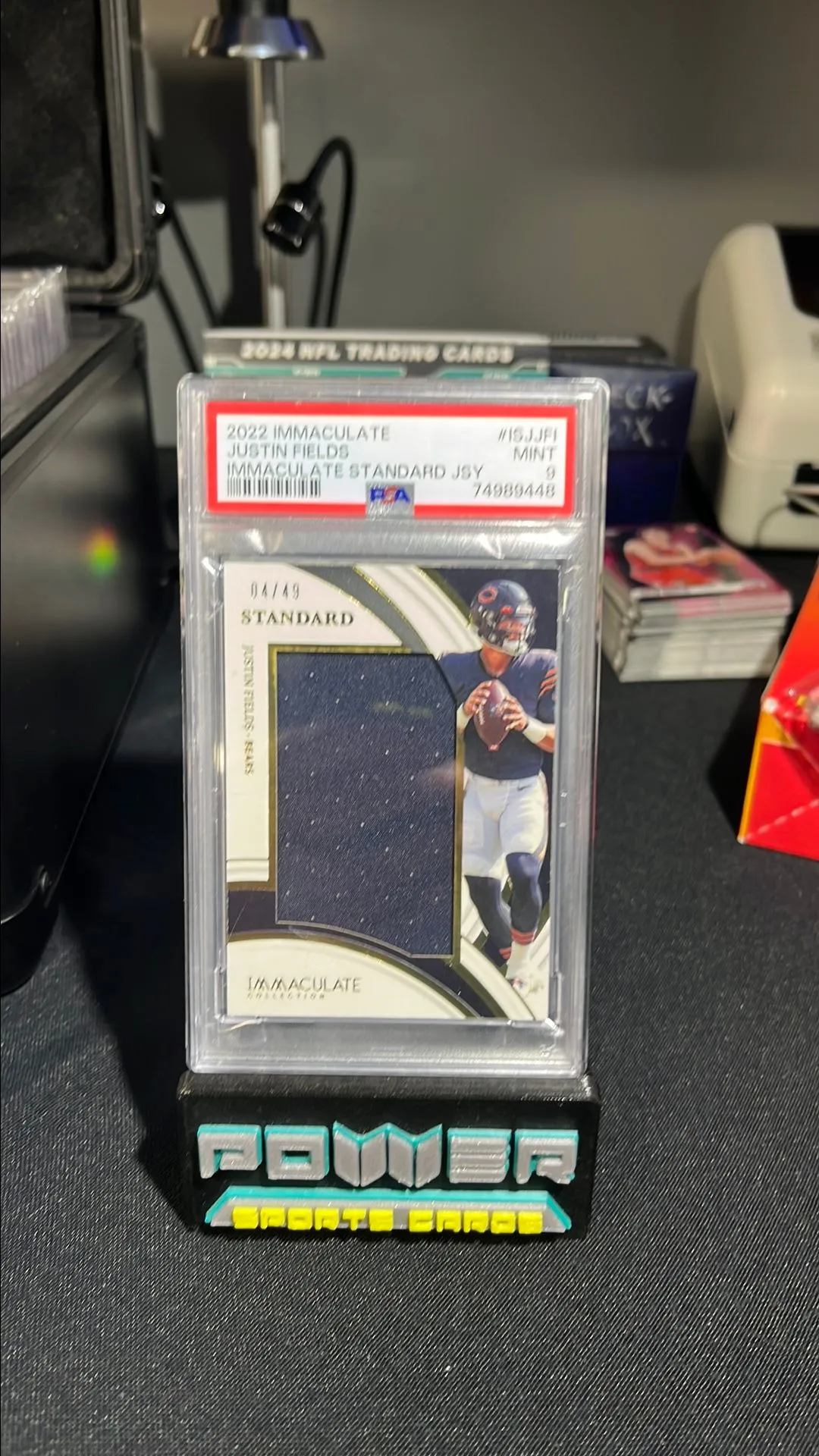 Product image for 2022 Panini Immaculate Collection Standard Jerseys Justin Fields ISJJFI Immaculate Standard Jsy PSA