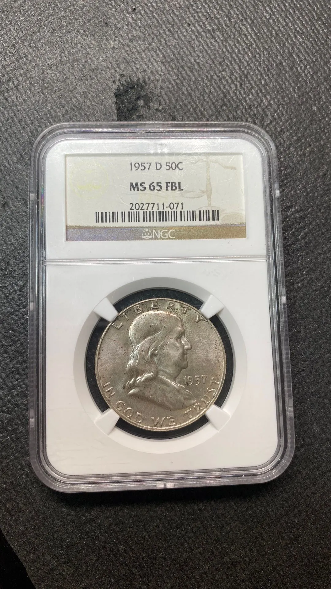 Product image for 1957-D FBL Franklin half