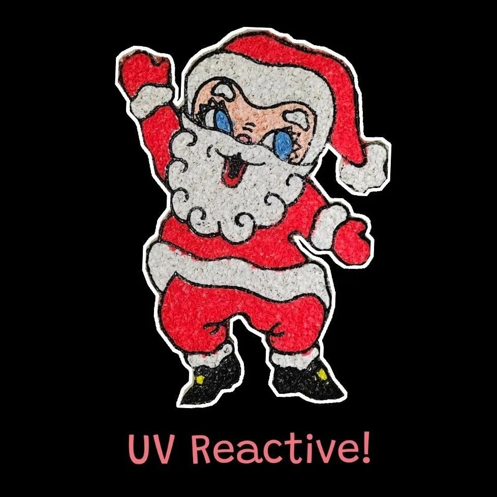 Product image for Vintage Melted Popcorn Plastic Christmas Santa Claus St Nick Unique Blue Eye Outlined Wall Hanging