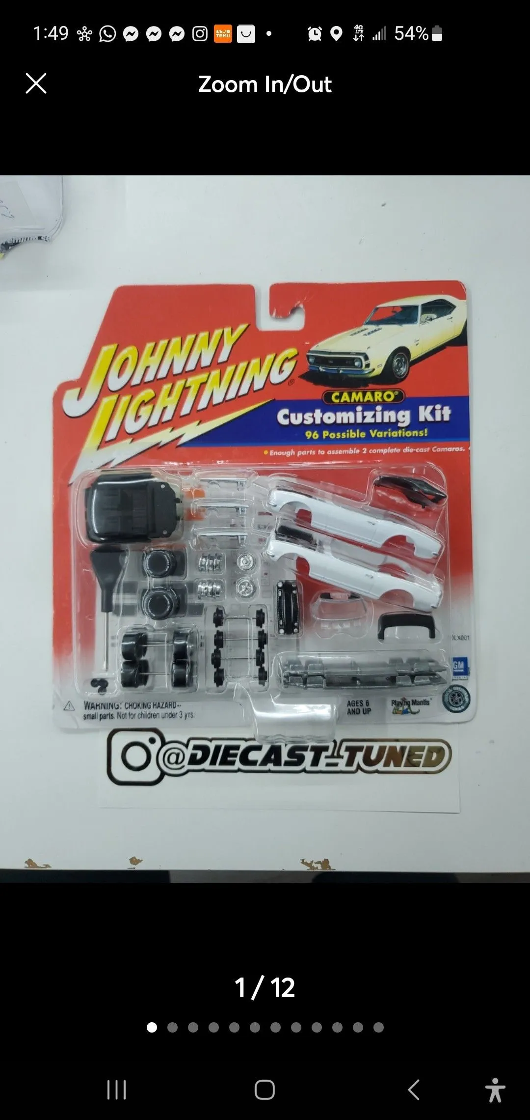Product image for Chevy Camaro Convertible 1967 & 1968 Johnny Lightning Kit #2