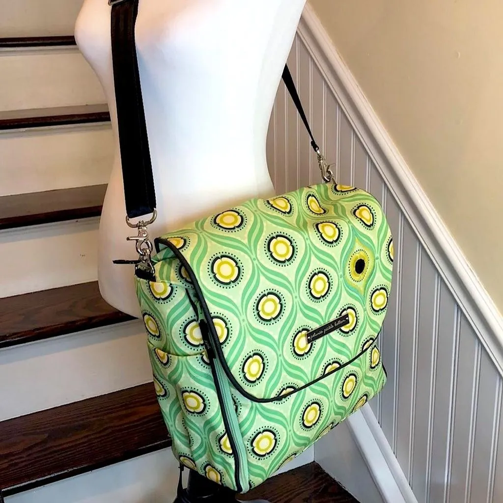 Product image for PETUNIA PICKLE BOTTOM Green Yellow Floral Backpack Adjust Crossbody Baby Bag