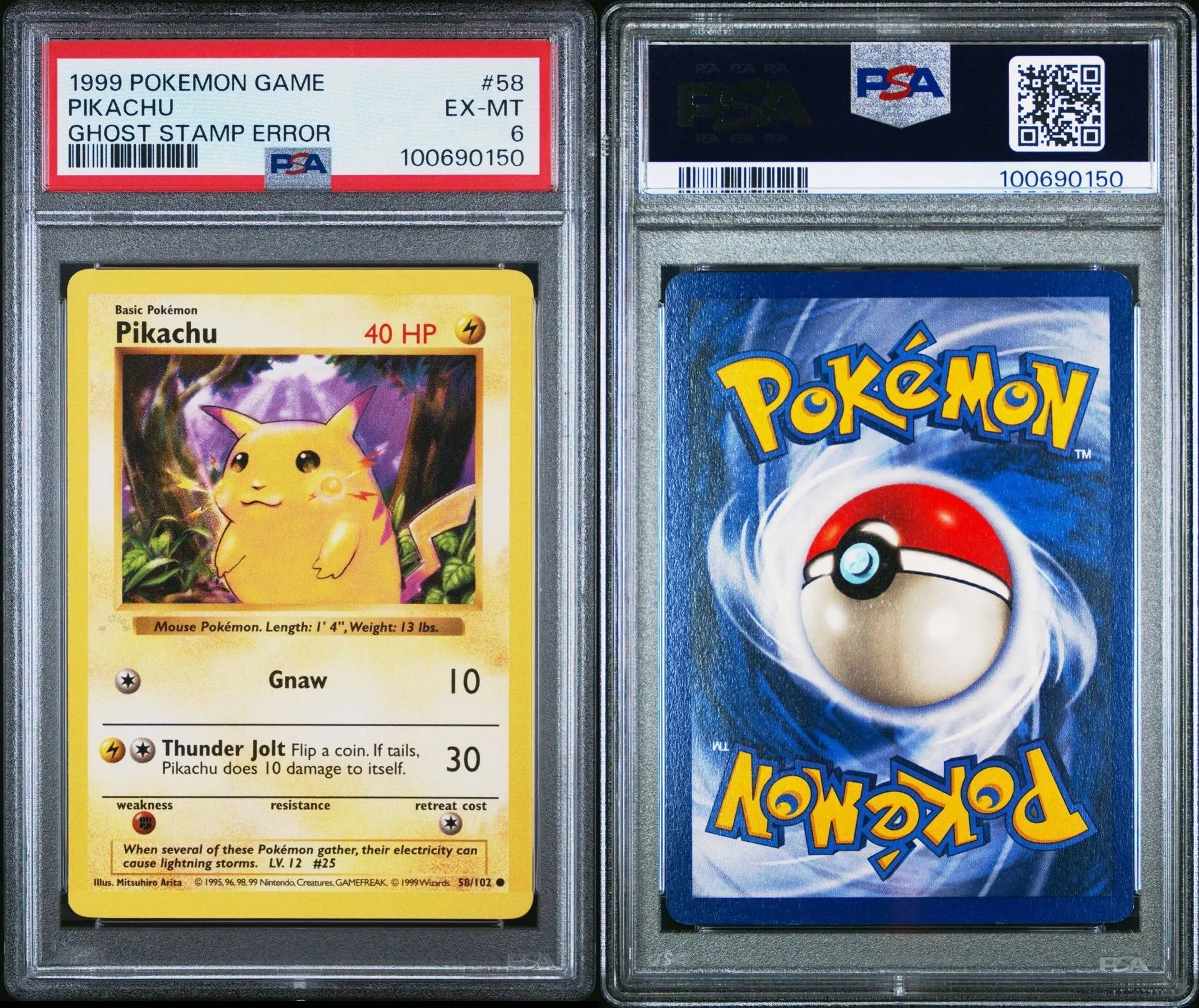 Pikachu Ghost Stamp Error Base Set Shadowless 1999 Pokemon 58/102 PSA 6   Whatnot: Shop, Sell, Connect