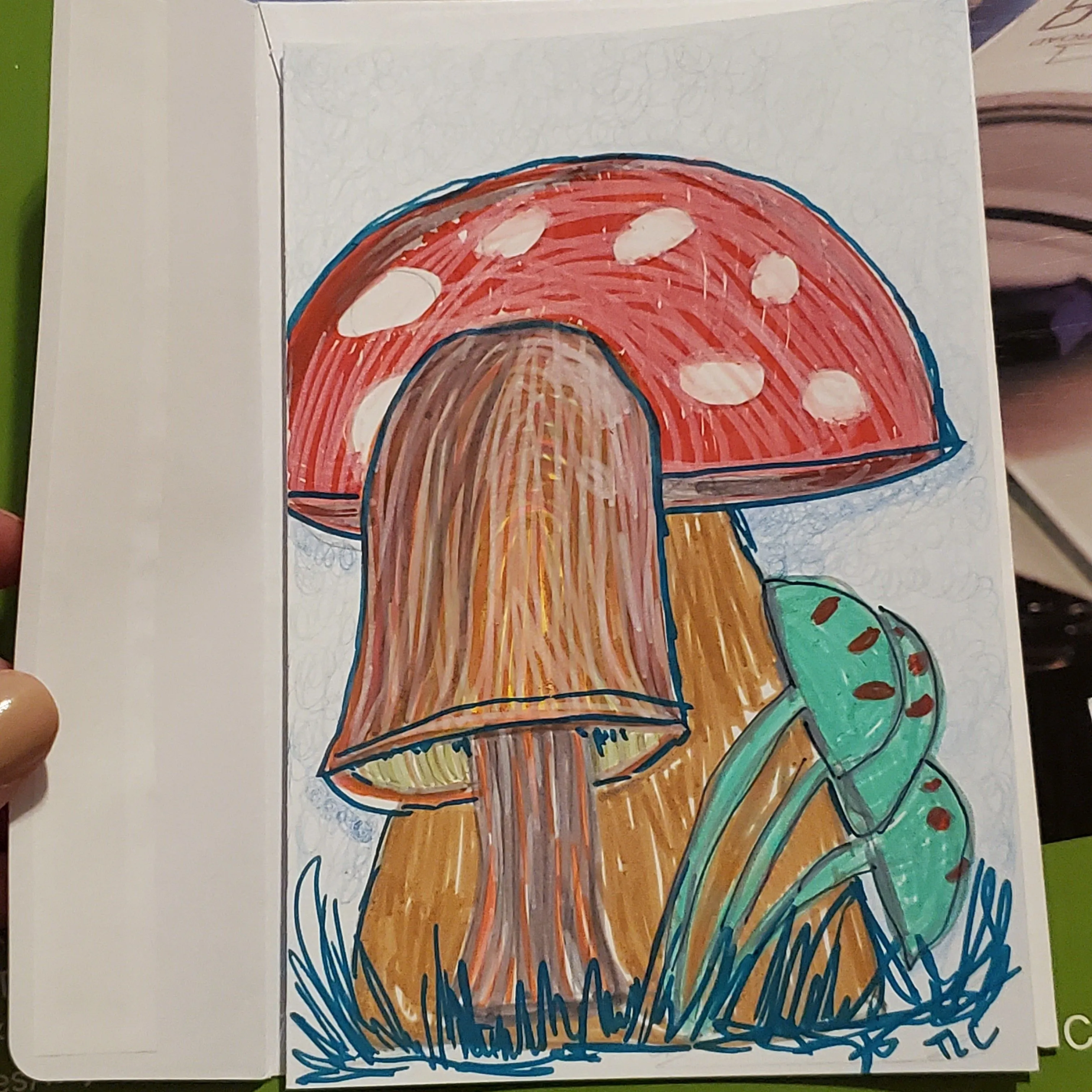 Product image for Hand Doodled Mushroom Blank Card