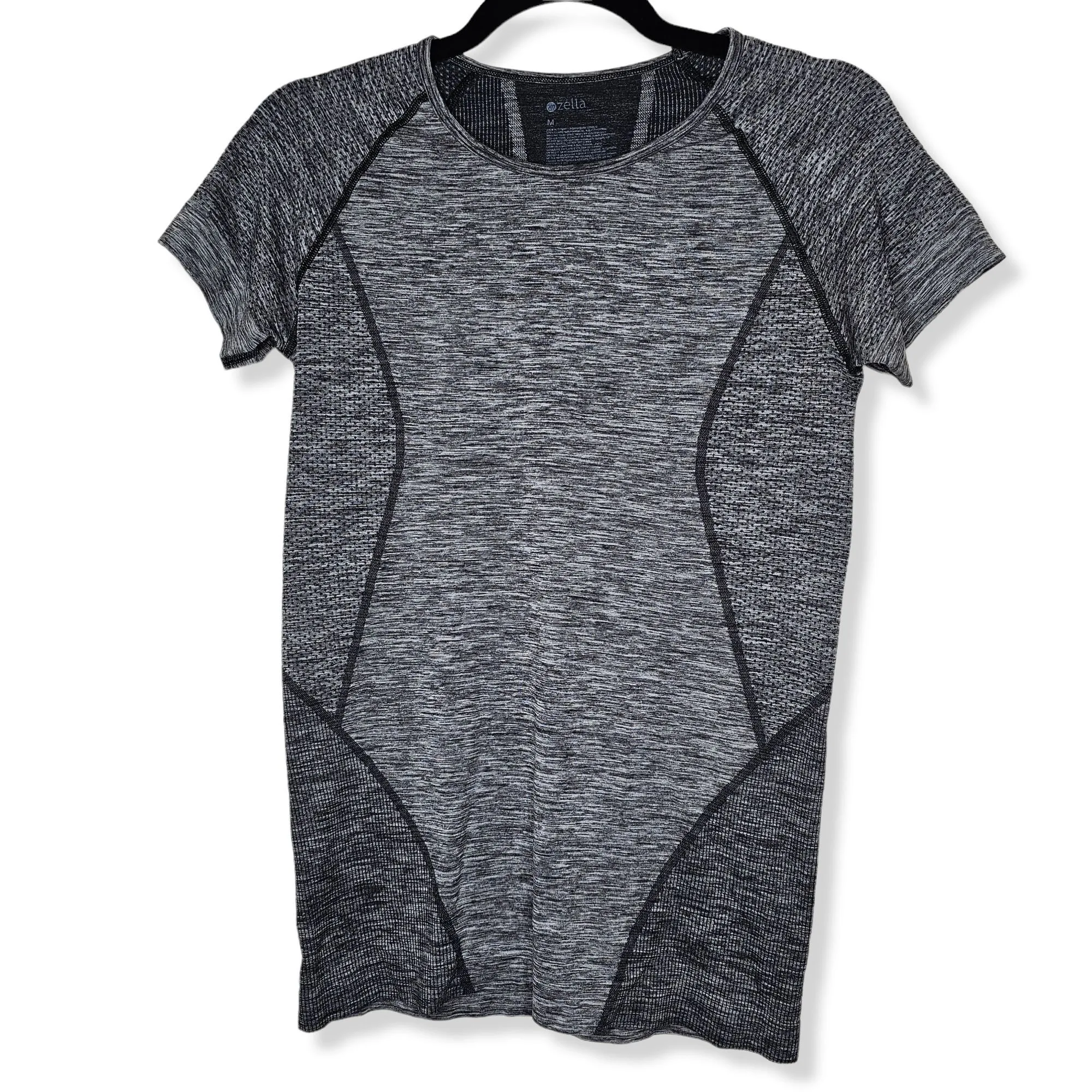 Product image for Zella Size Medium Fitted Grey Active Tee Athletic T-Shirt