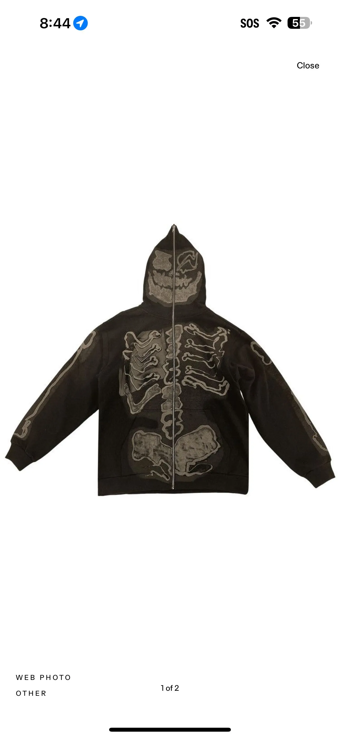 Product image for Cactus Jack by Travis Scott x Fragment Skeleton Graffiti full zip up