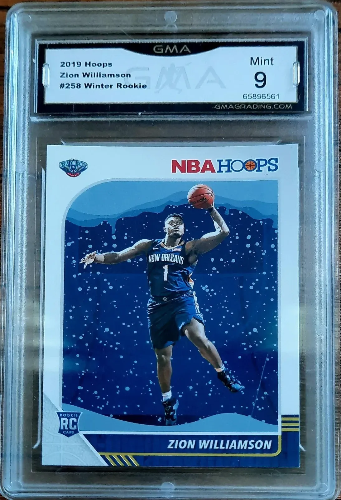Product image for Zion Williamson 2019-20 Panini NBA Hoops RC #258 Winter GMA Grading 9 Mint