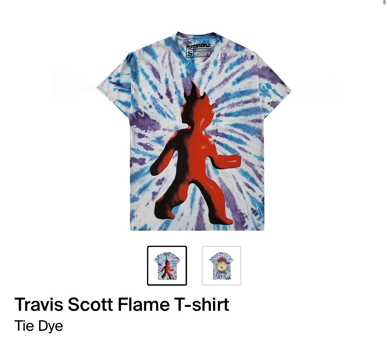 Product image for Travis Scott " Flame T-Shirt" Tiedye - SZ MD