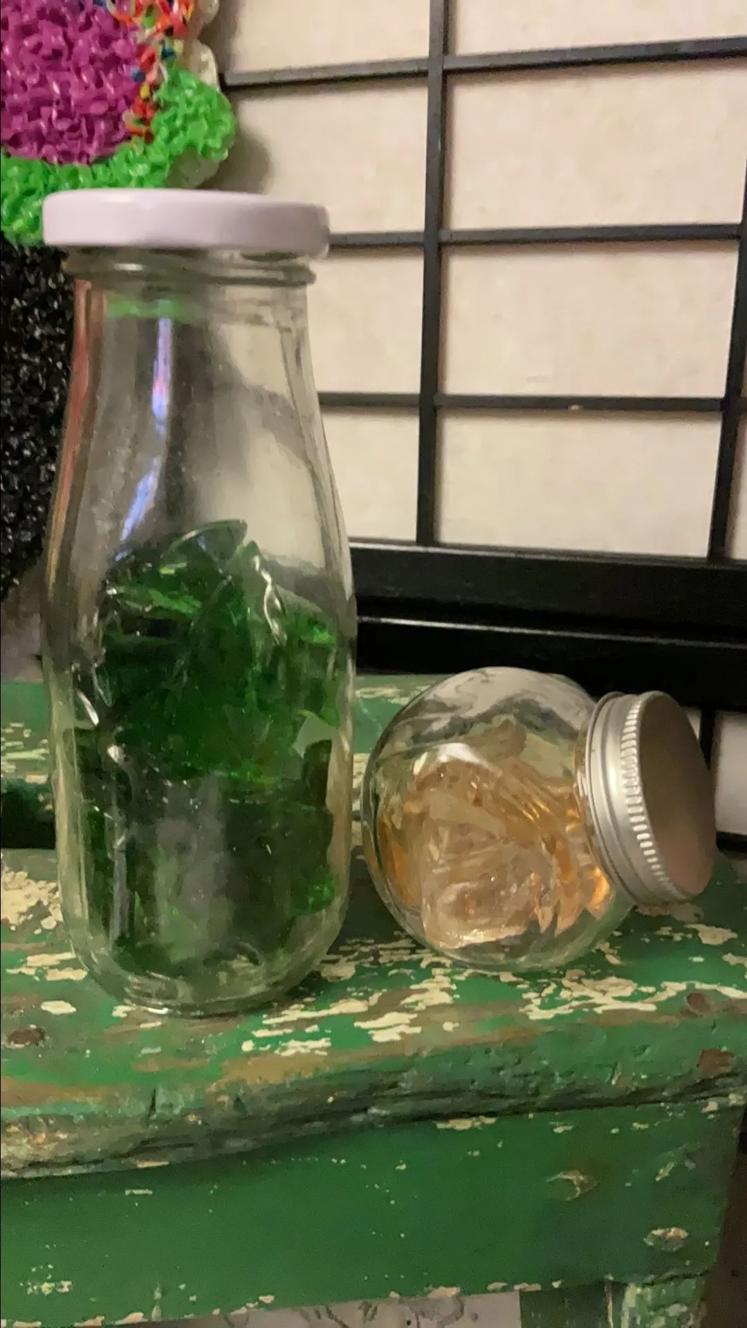 Product image for Bottles of Vintage Colored Glass