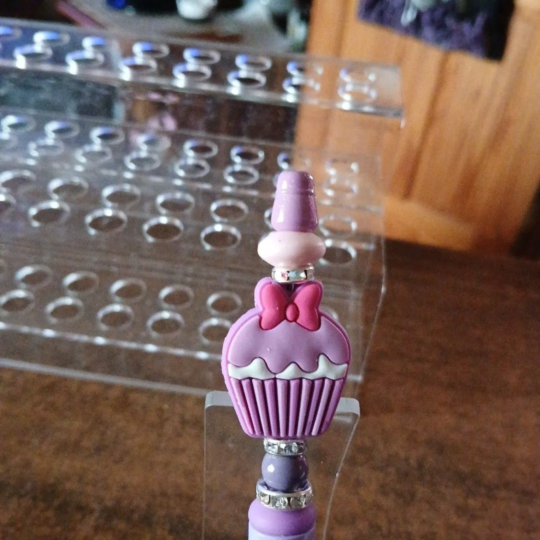Product image for purple cupcake beadable Pen  #159
