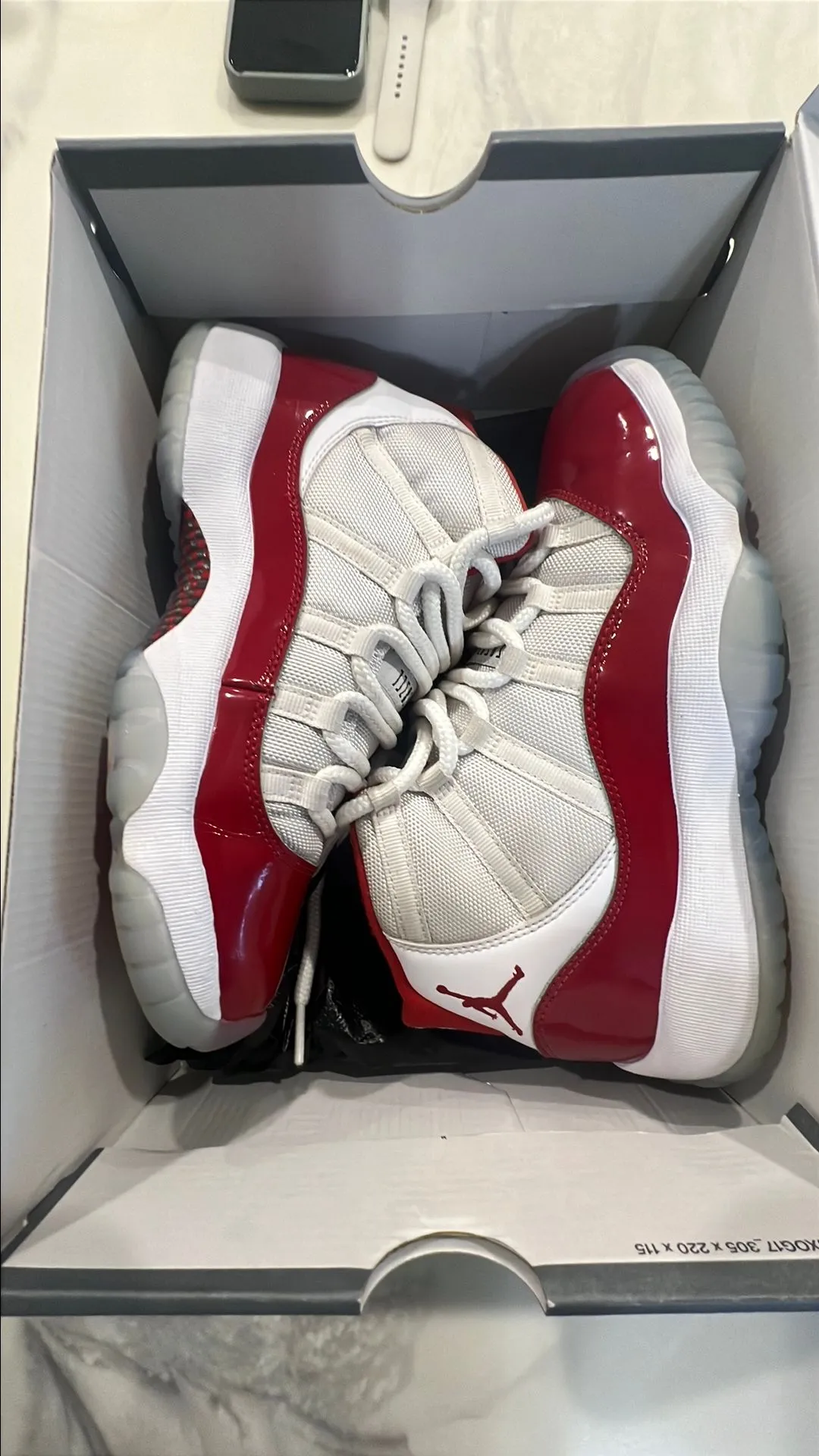 Product image for 6y Jordan 11 Cherry Red. Preowned. OG All.