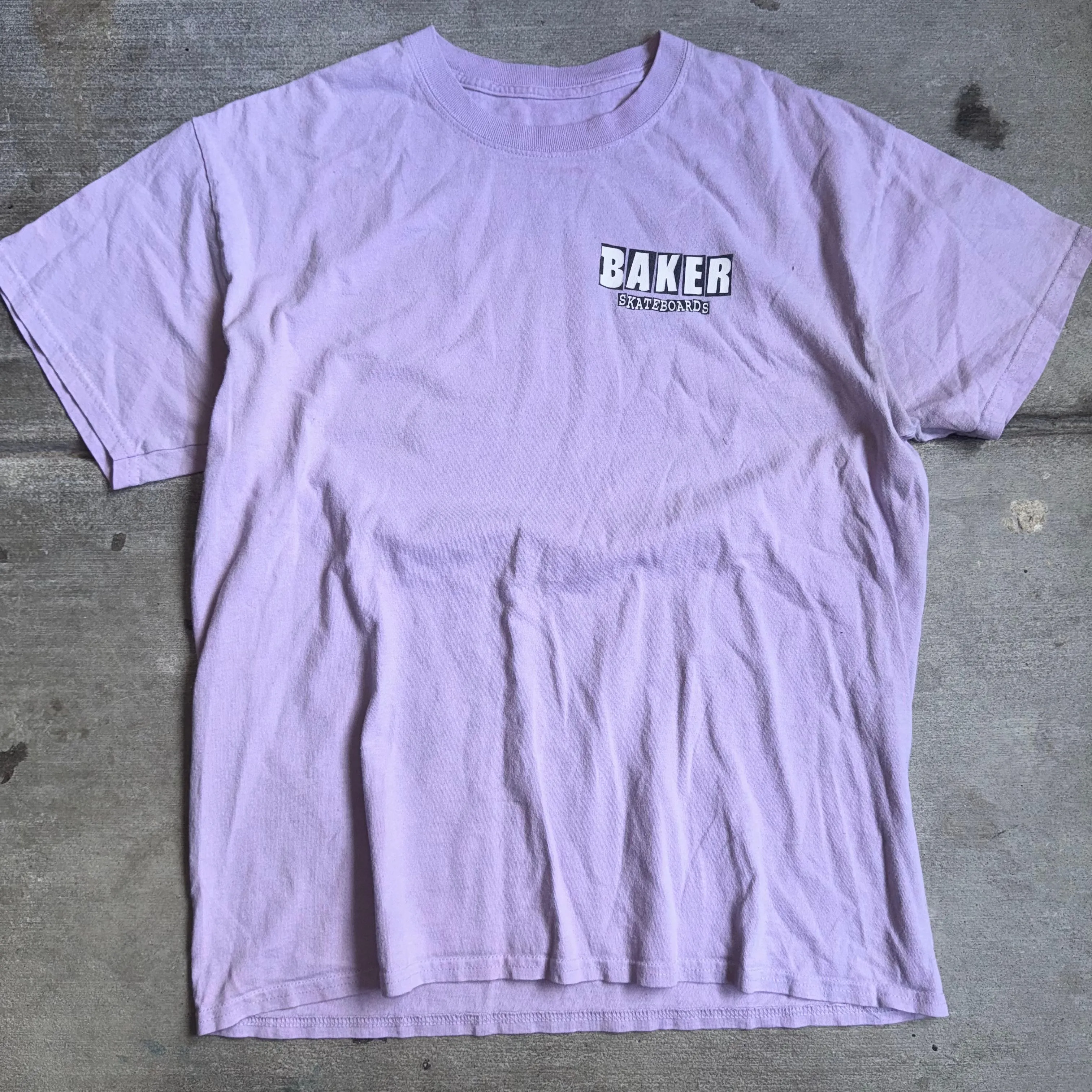 Product image for #169 Baker Skateboards Y2K Light Purple Graphic Tee